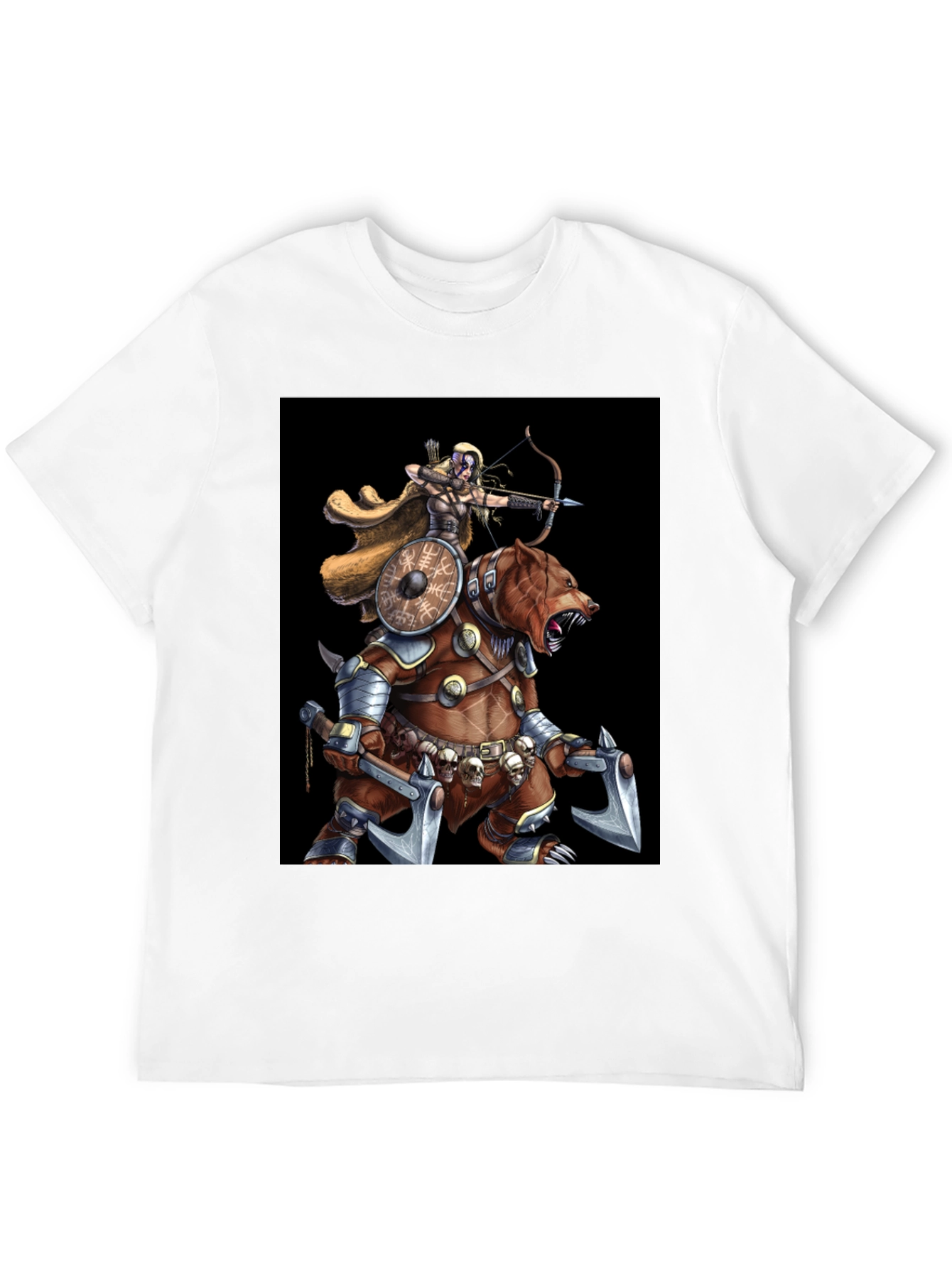 Viking Archer Warrior Riding Armored Bear T-Shirt