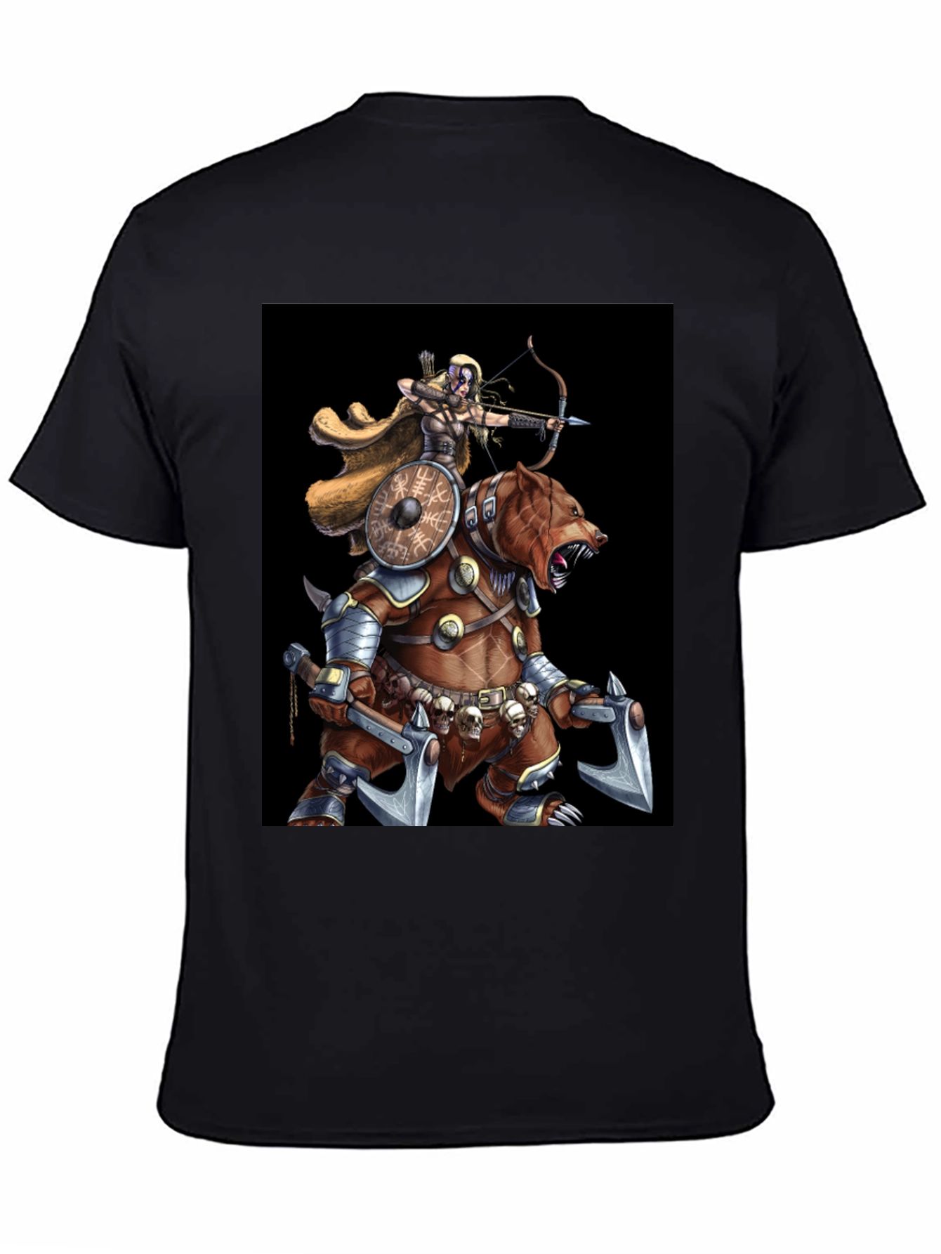 Viking Archer Warrior Riding Armored Bear T-Shirt