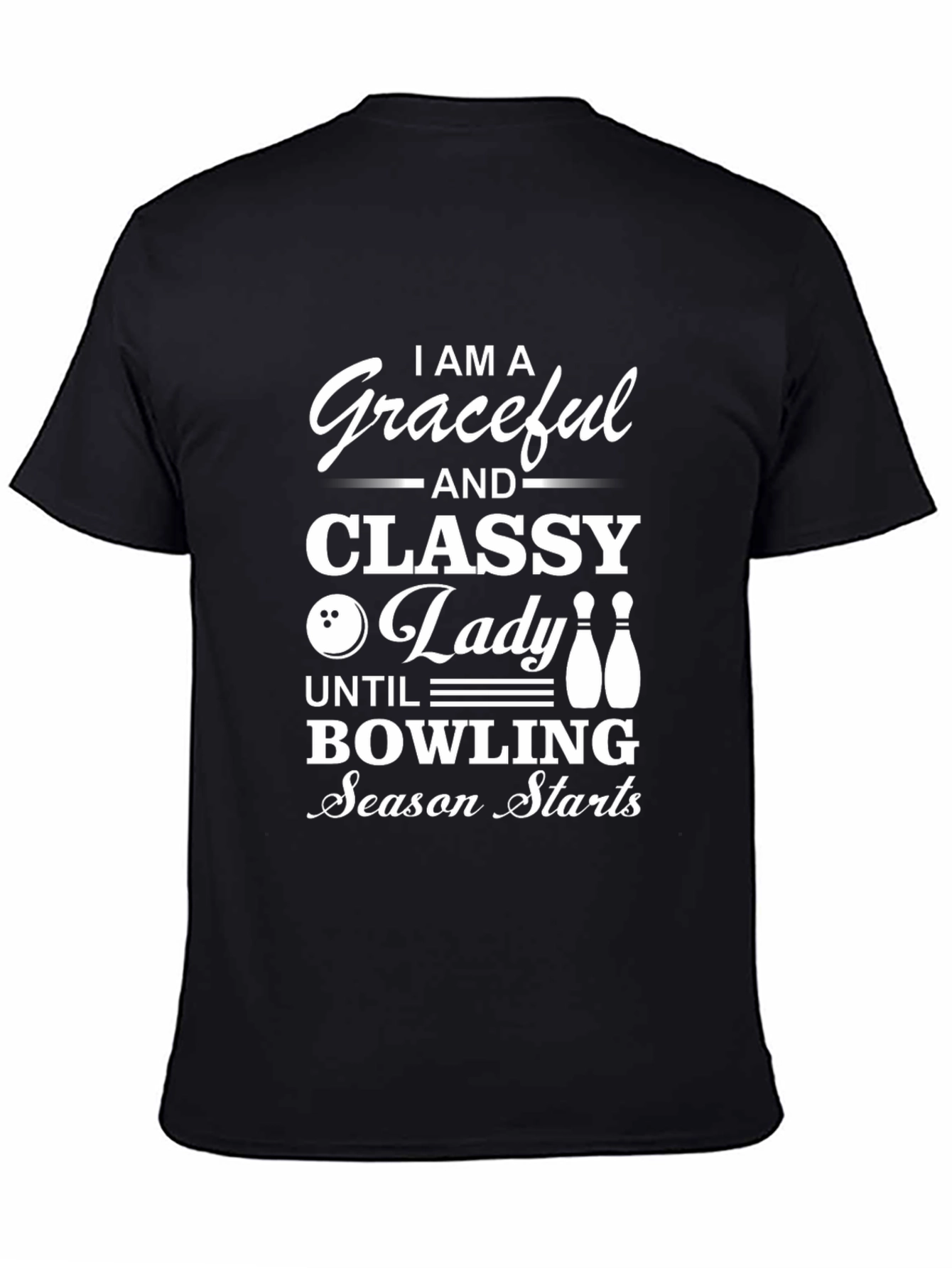 Graceful Bowling Lady Graphic T-Shirt