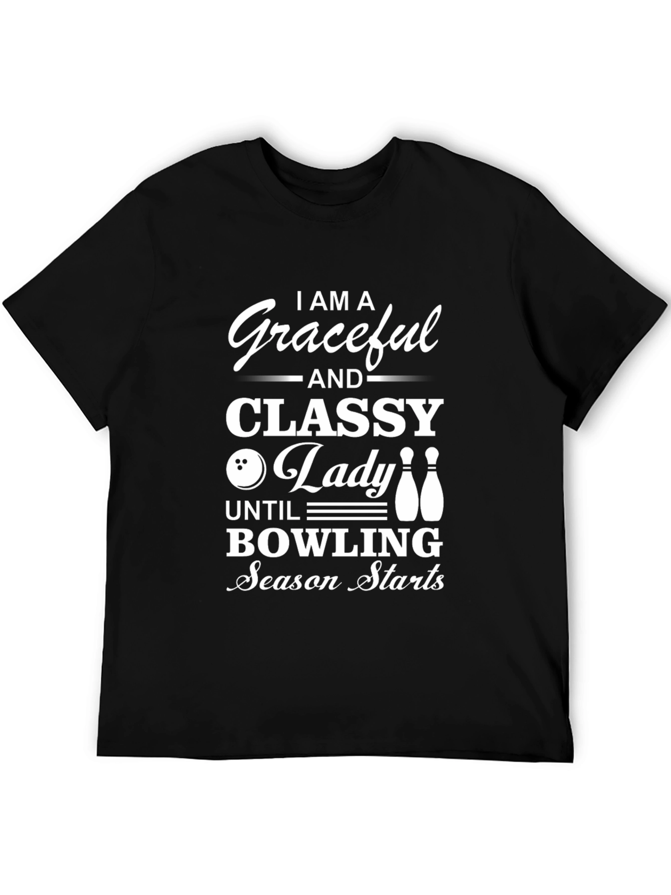 Graceful Bowling Lady Graphic T-Shirt