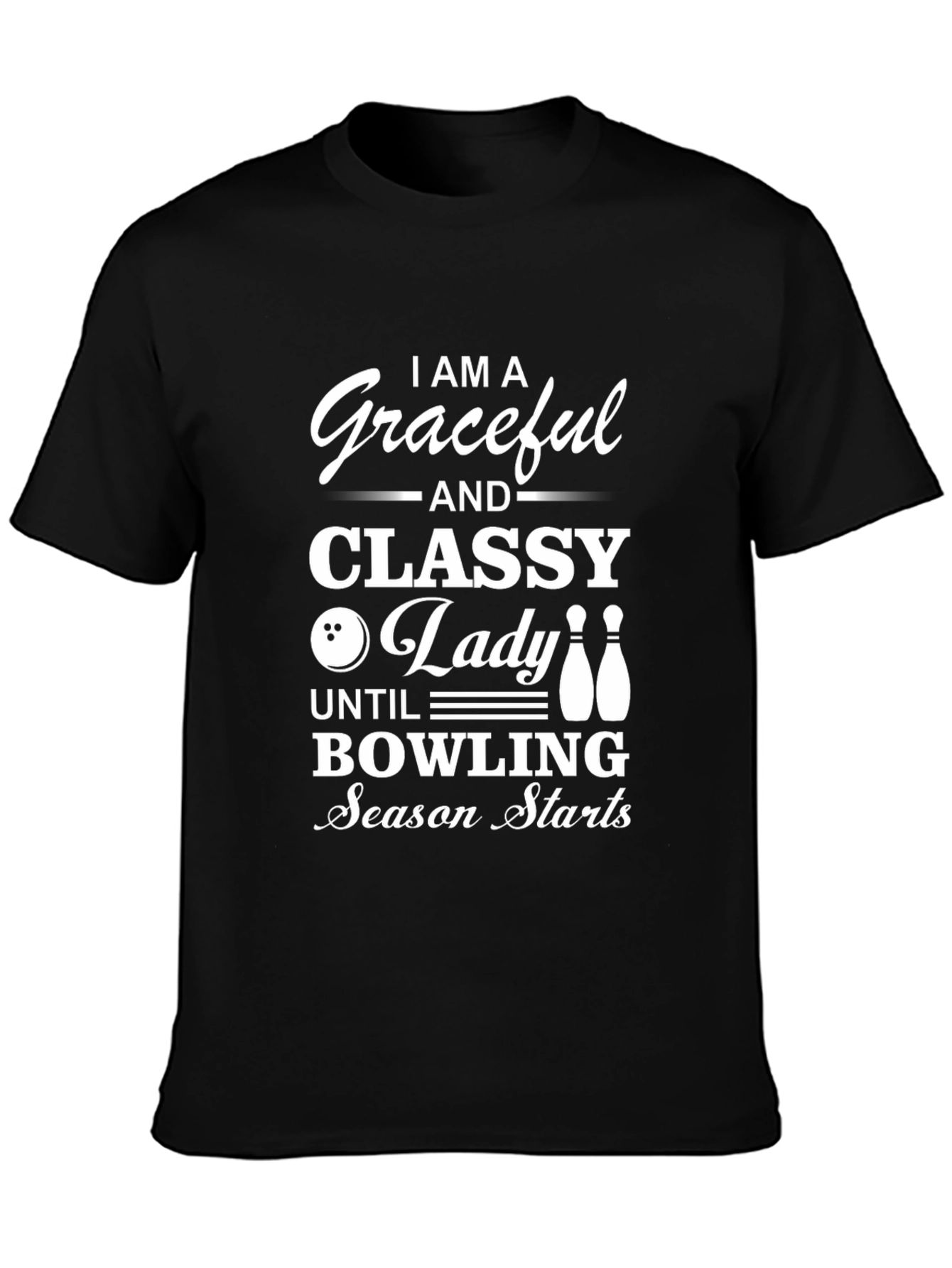 Graceful Bowling Lady Graphic T-Shirt