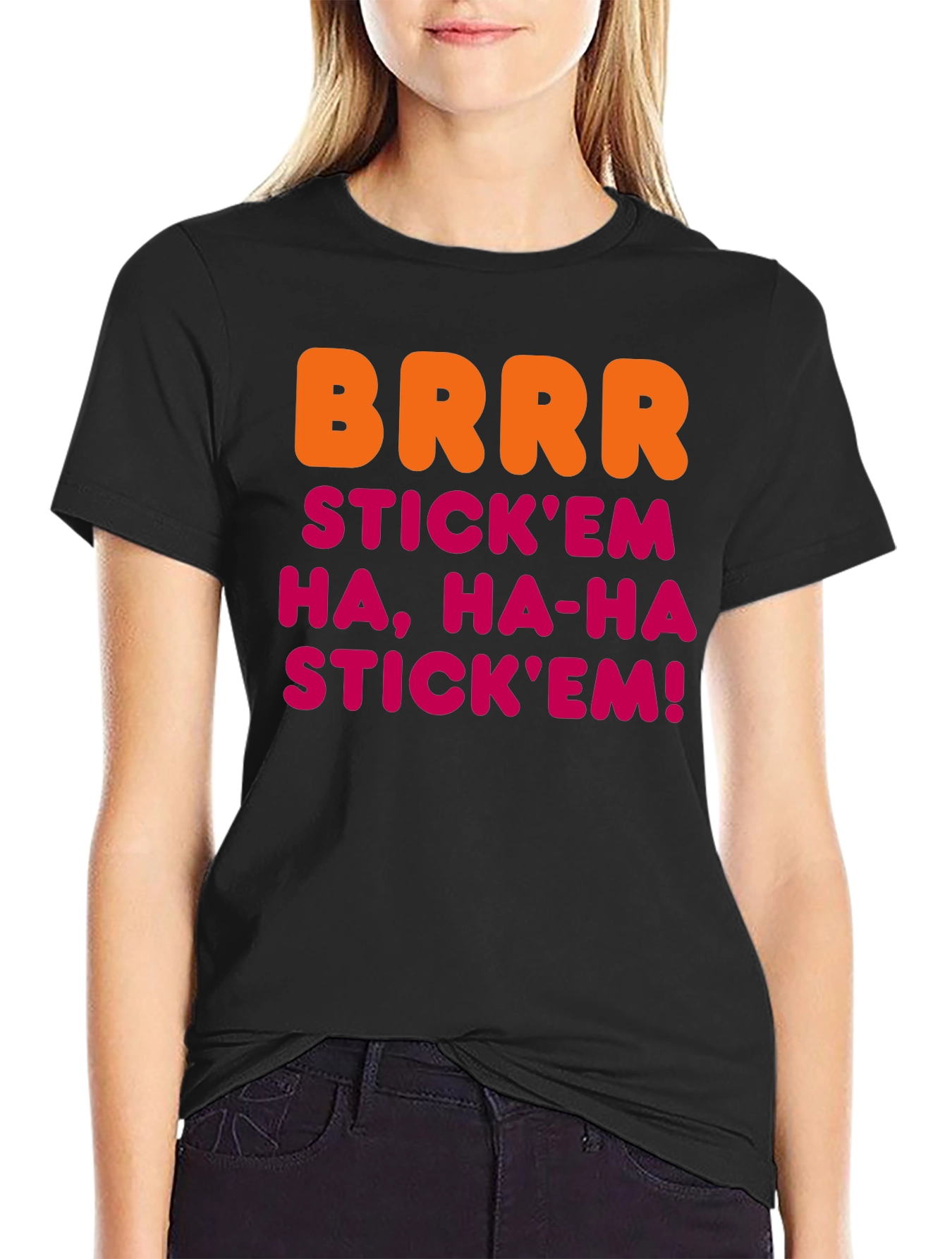 BRRR STICKEM Mens Black T-Shirt