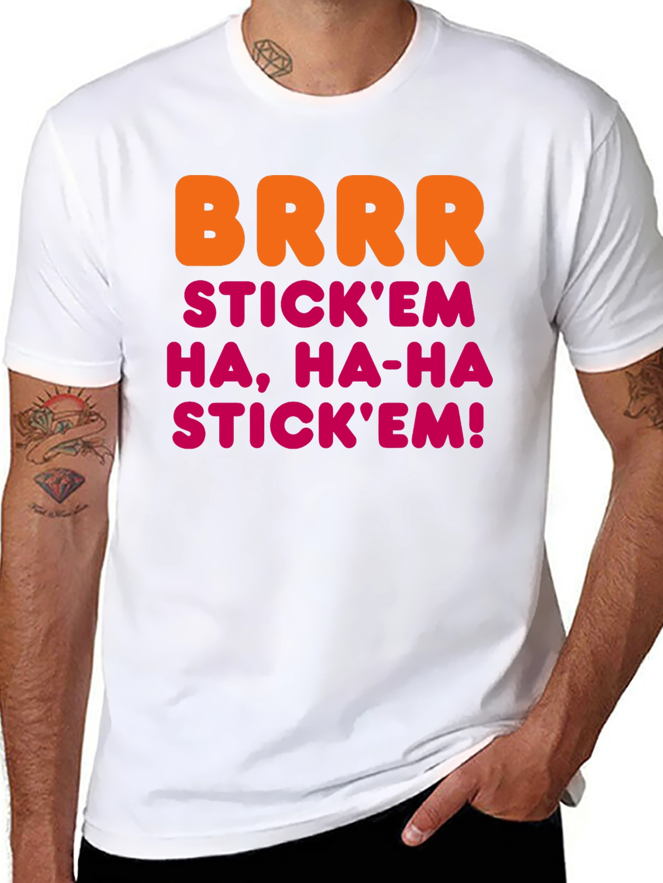 BRRR STICKEM Mens Black T-Shirt