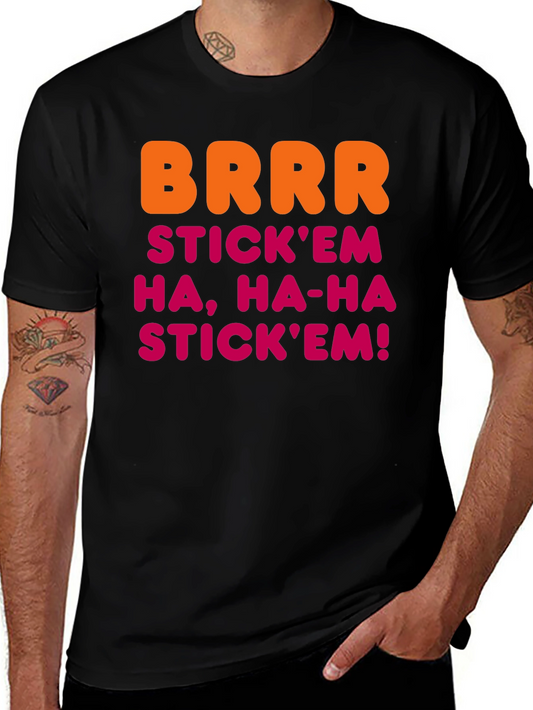 BRRR STICKEM Mens Black T-Shirt