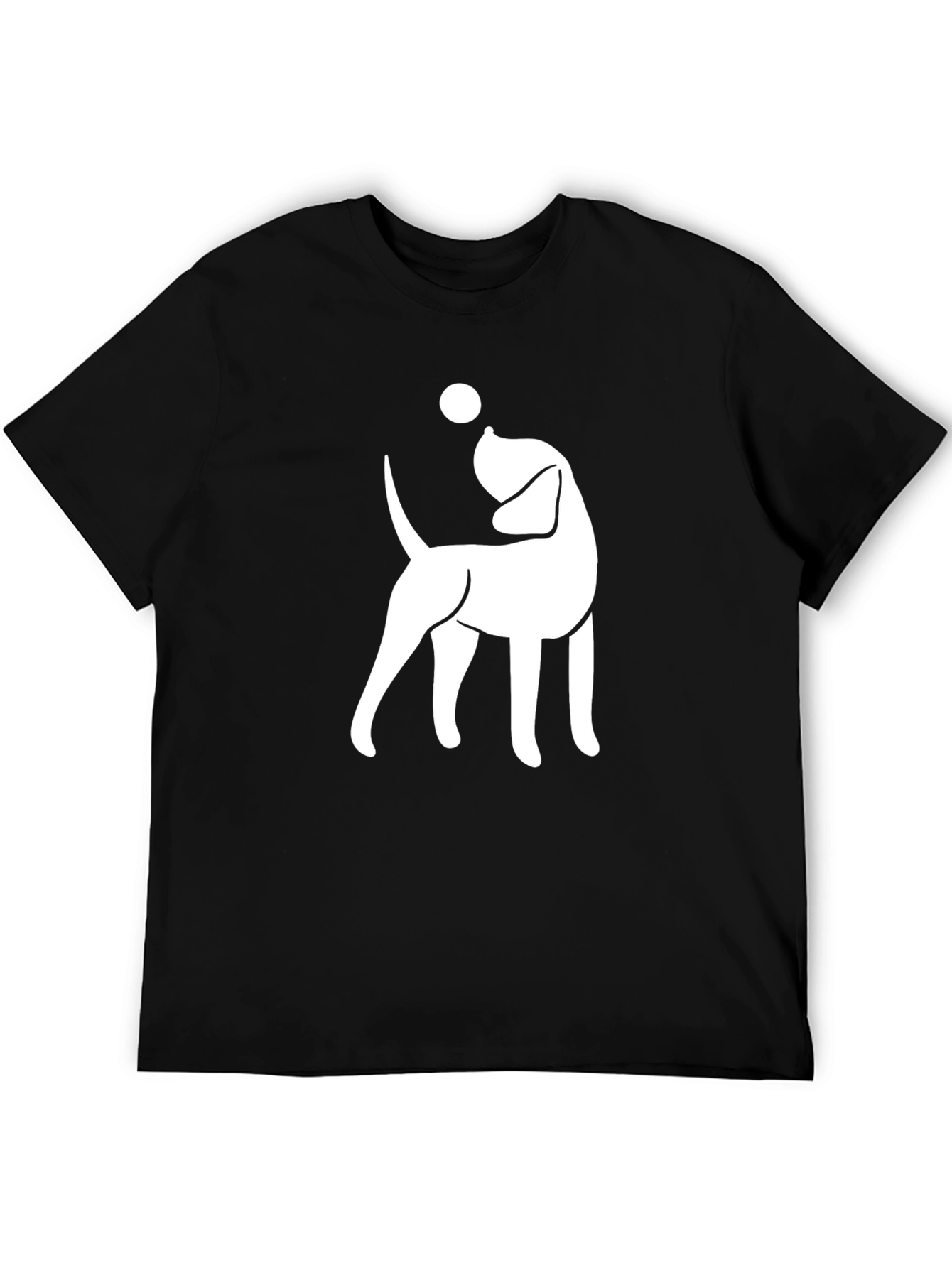 Dog with Ball Graphic Tee - Black