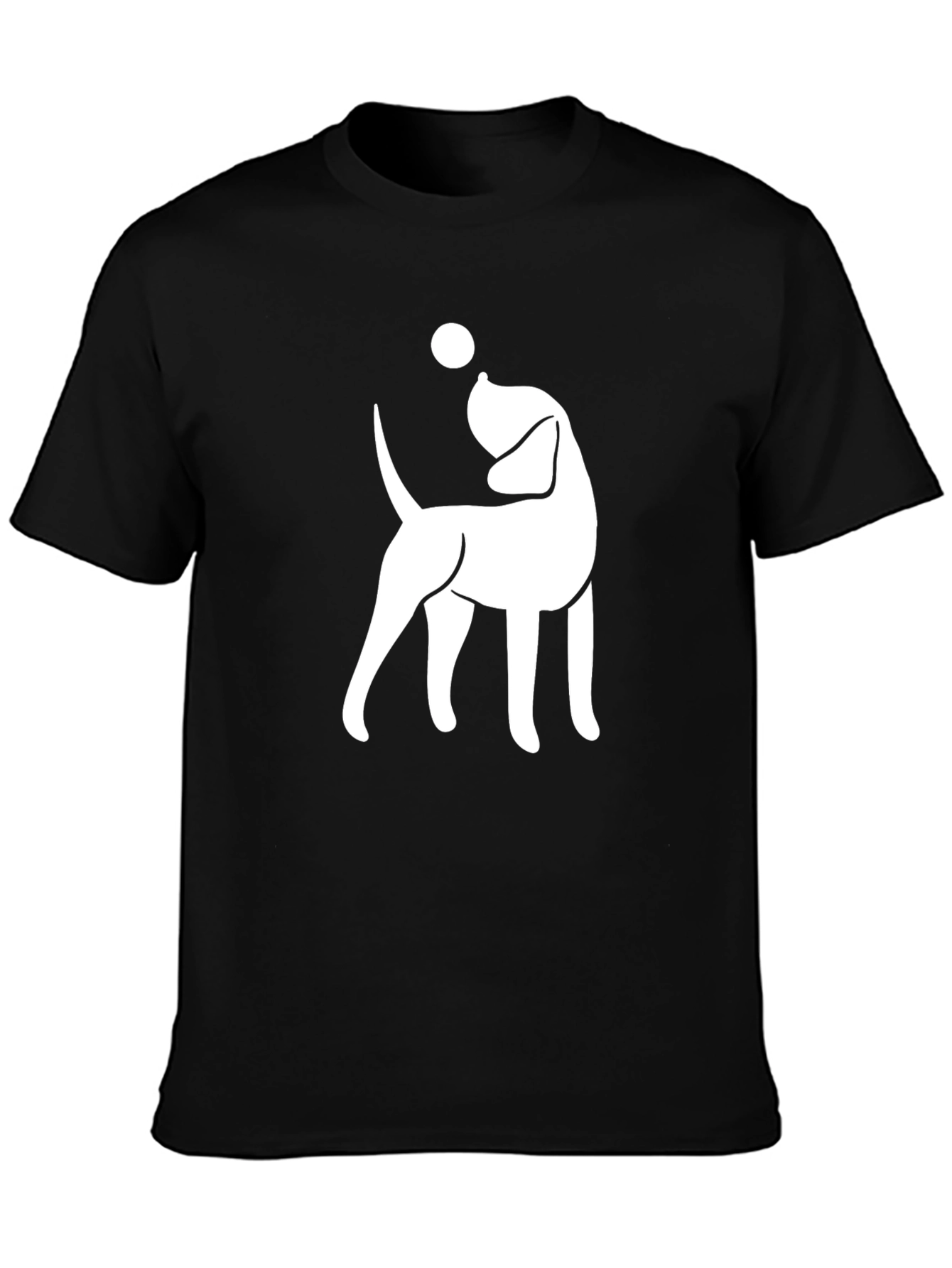 Dog with Ball Graphic Tee - Black