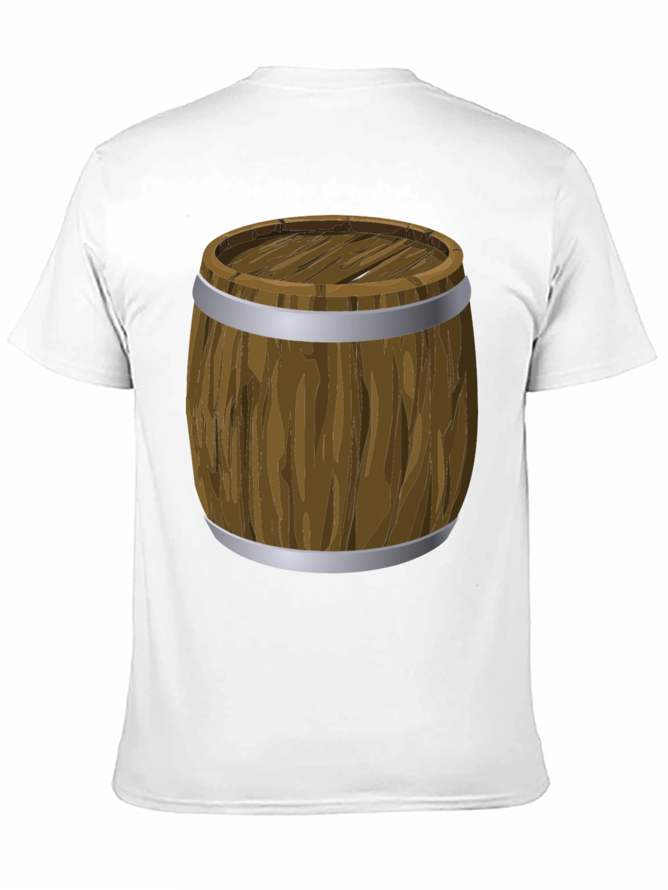 Cartoon Barrel Graphic Print Black T-Shirt
