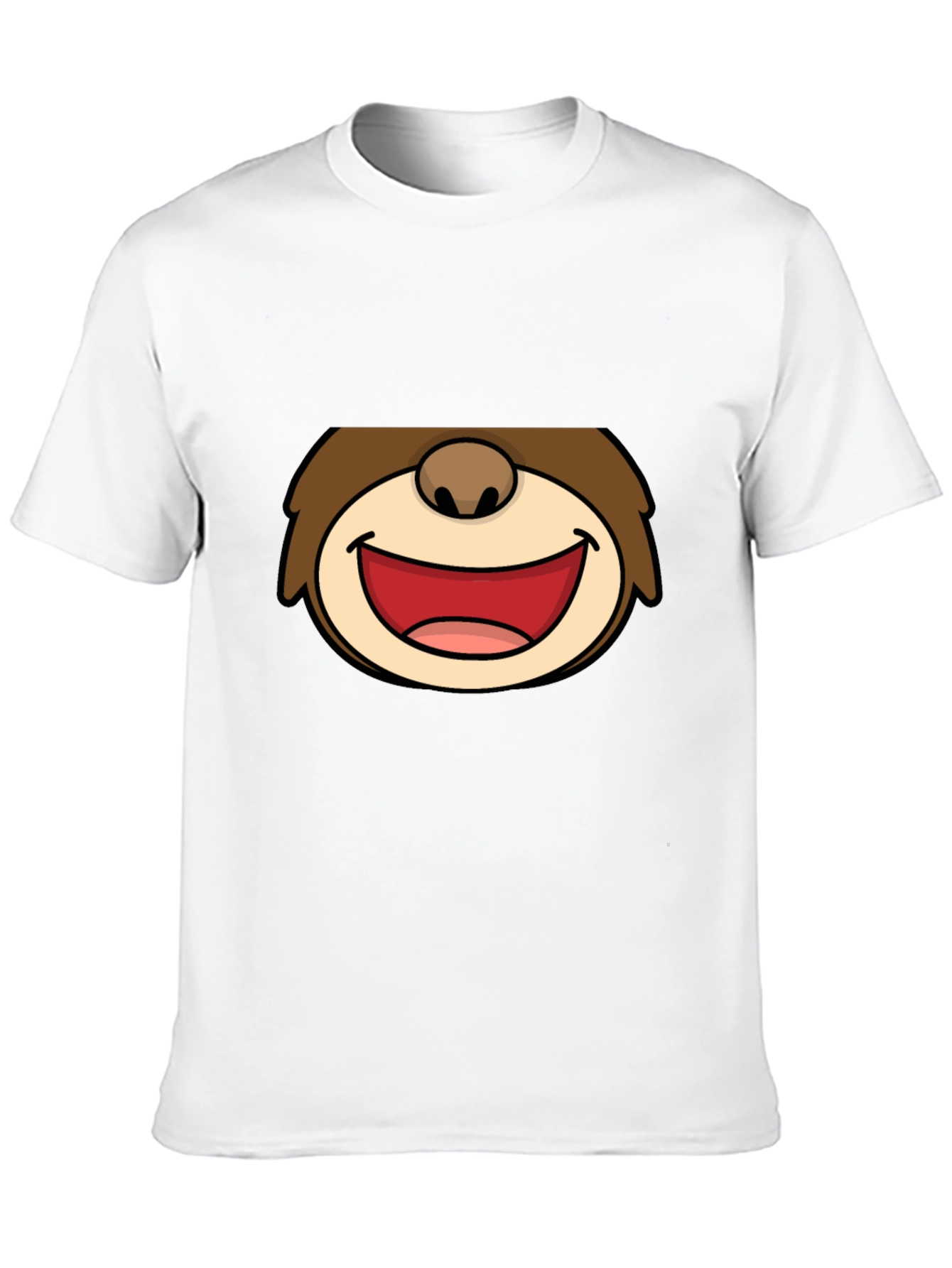 Cartoon Face Graphic Black T-Shirt