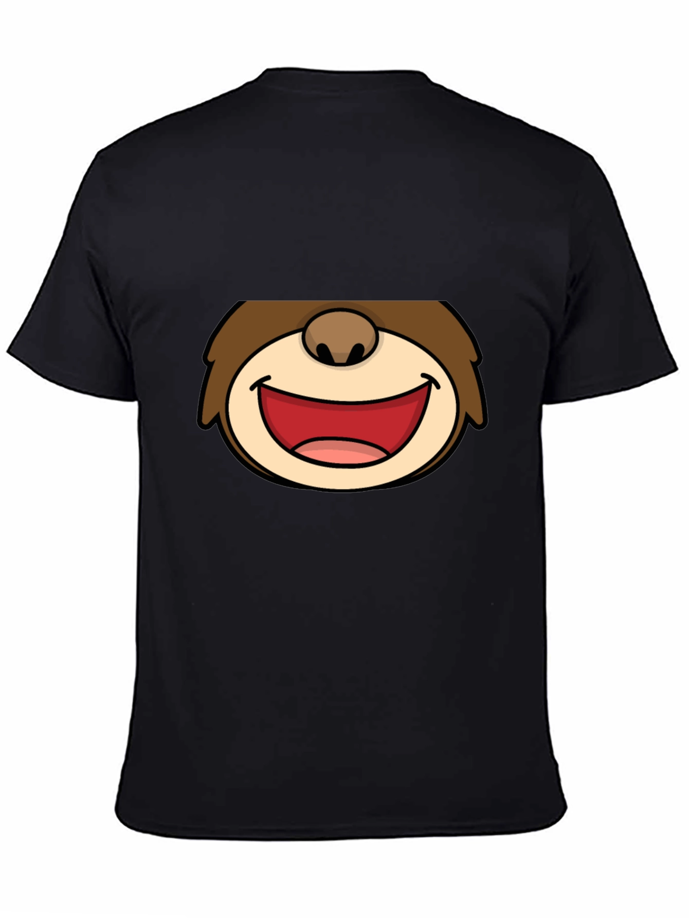 Cartoon Face Graphic Black T-Shirt