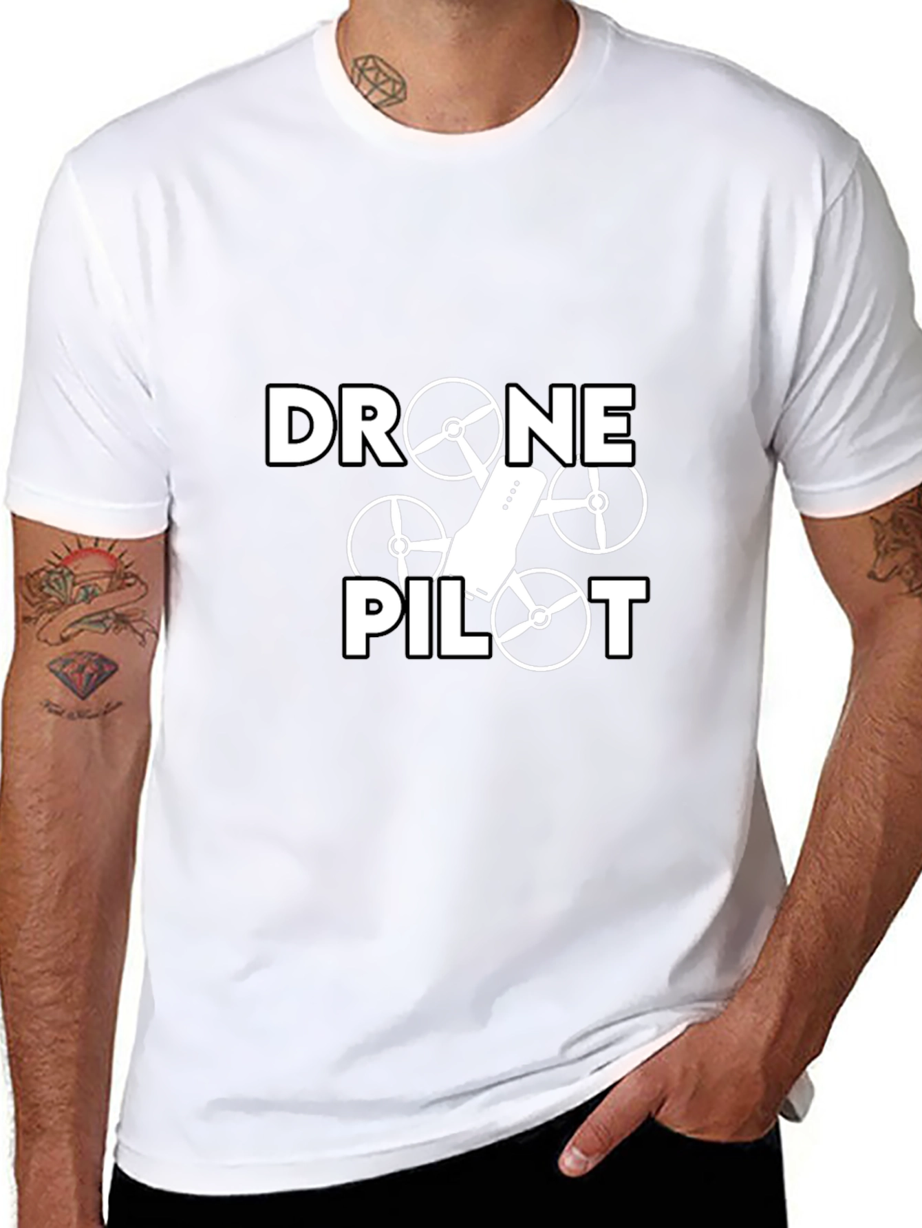 Drone Pilot Graphic Tee - Black Casual T-Shirt