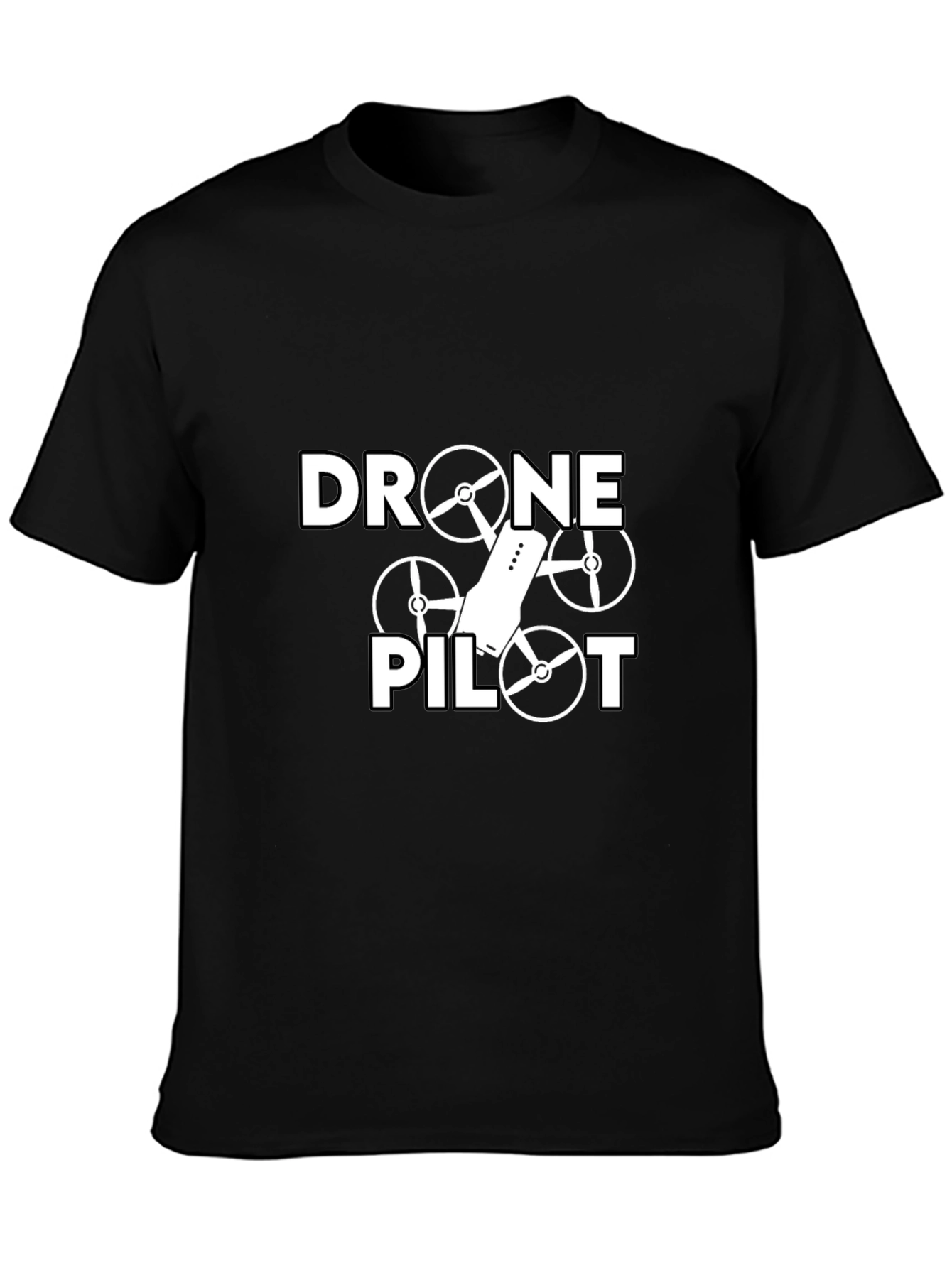 Drone Pilot Graphic Tee - Black Casual T-Shirt