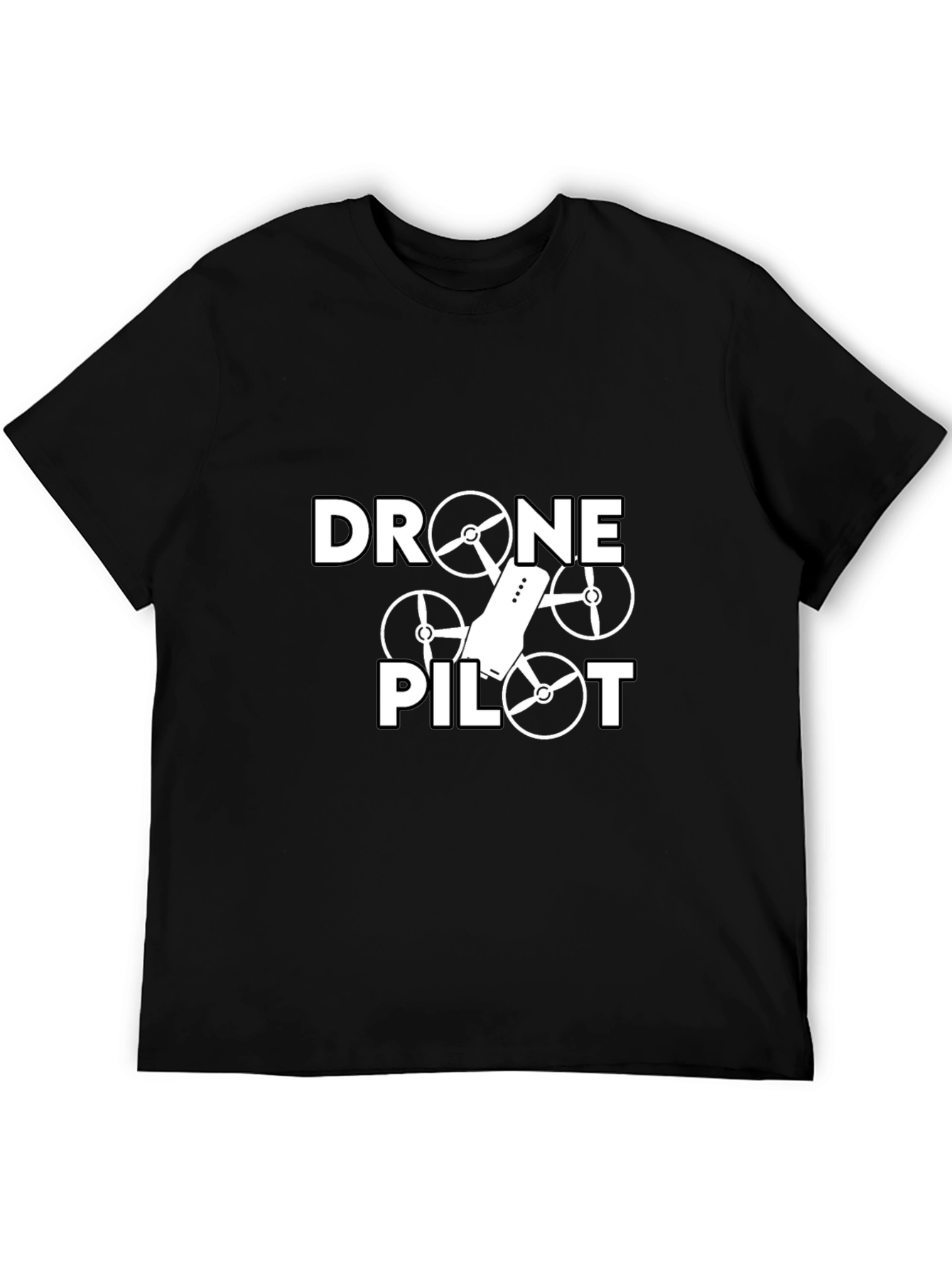 Drone Pilot Graphic Tee - Black Casual T-Shirt
