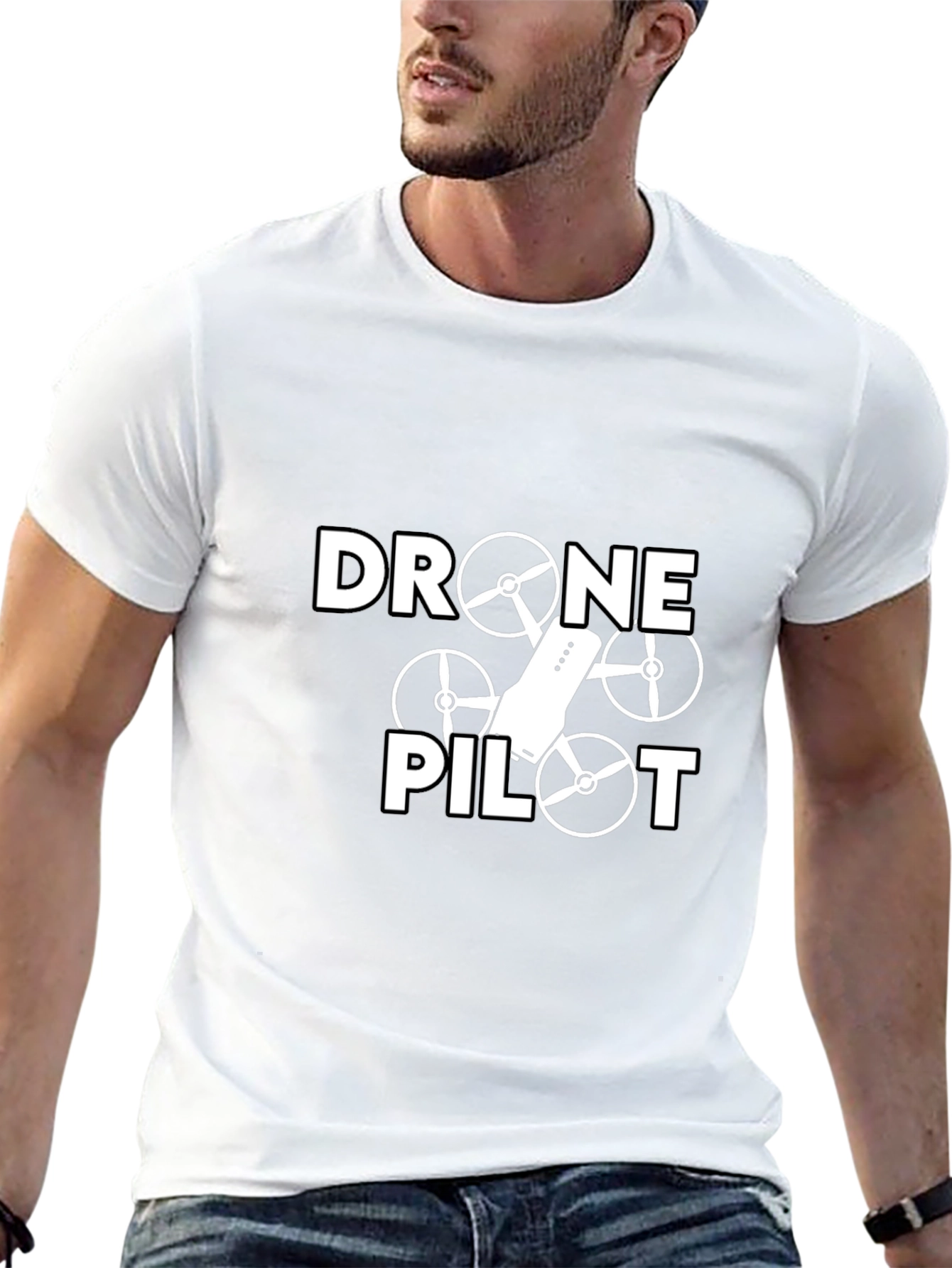 Drone Pilot Graphic Tee - Black Casual T-Shirt