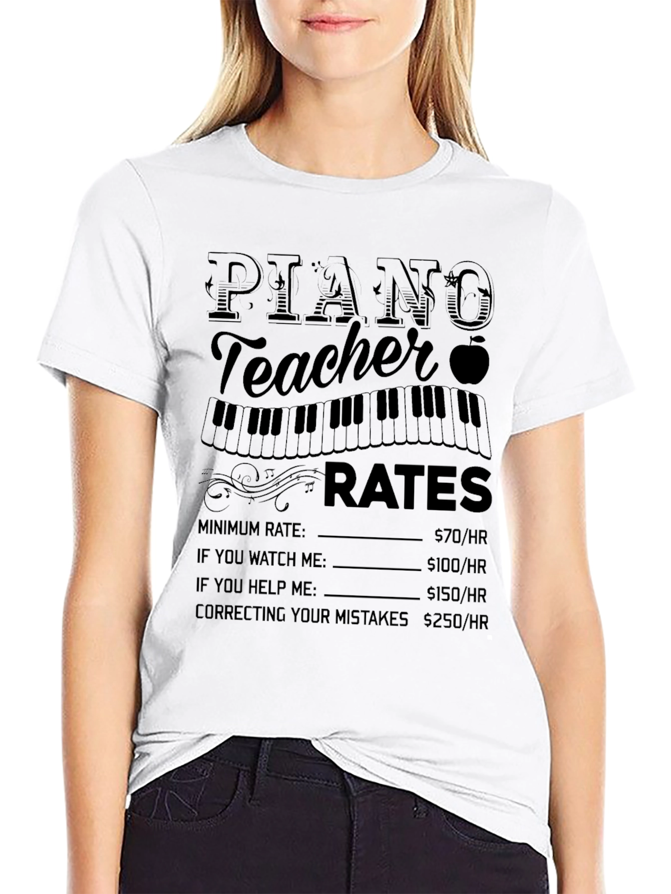 Piano Teacher Rates Funny T-Shirt