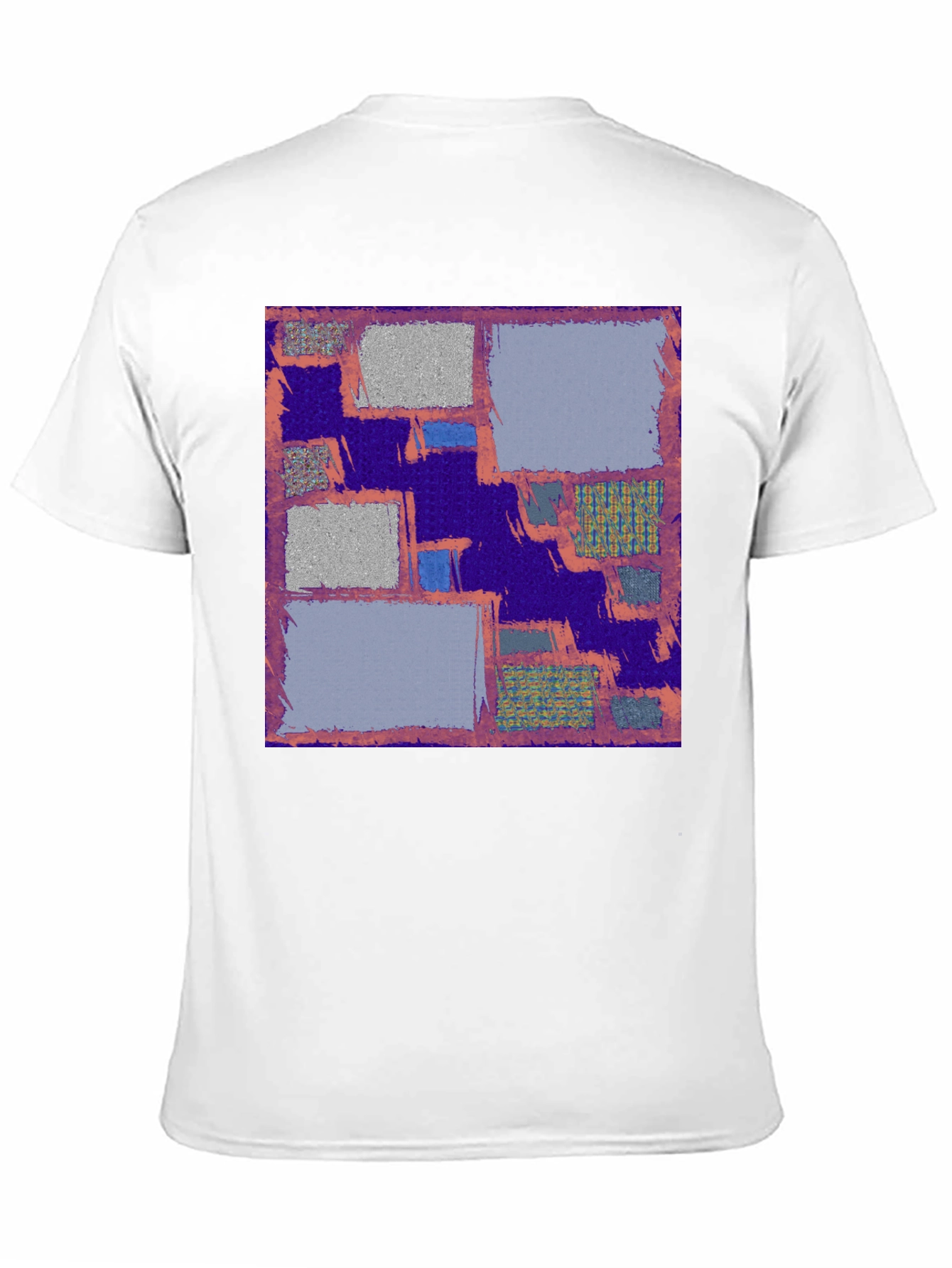 Abstract Block Print Mens Black T-Shirt