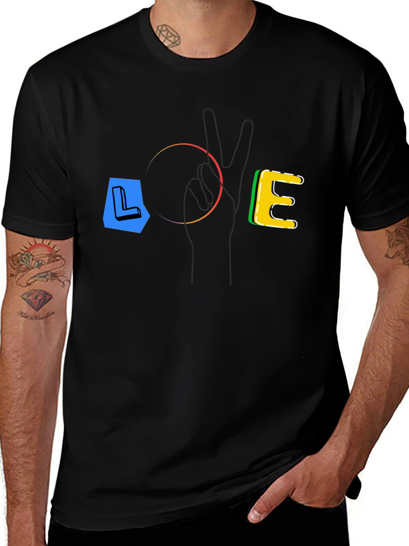 LOVE T-Shirt - Peace & Positivity Black Tee