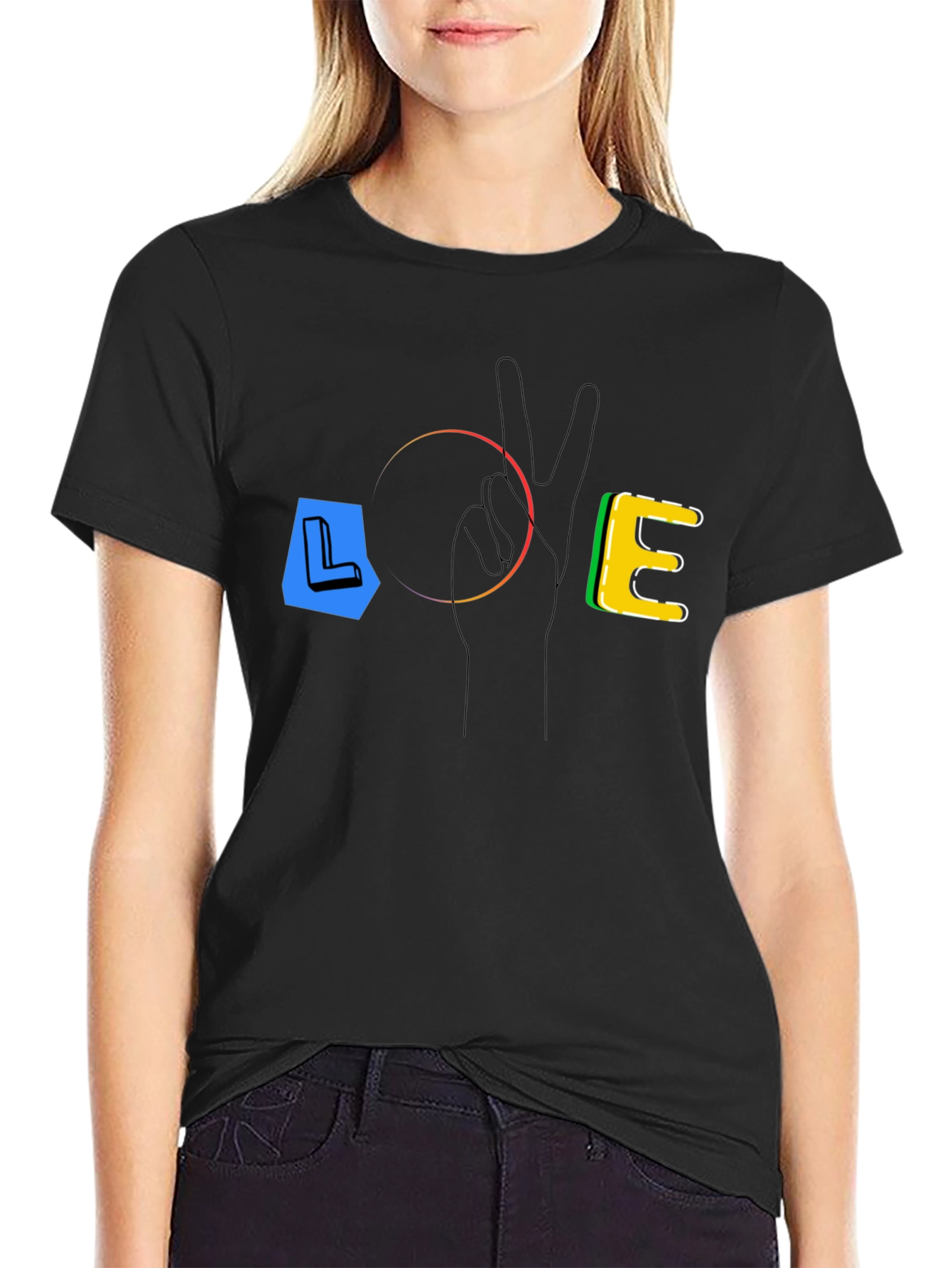 LOVE T-Shirt - Peace & Positivity Black Tee