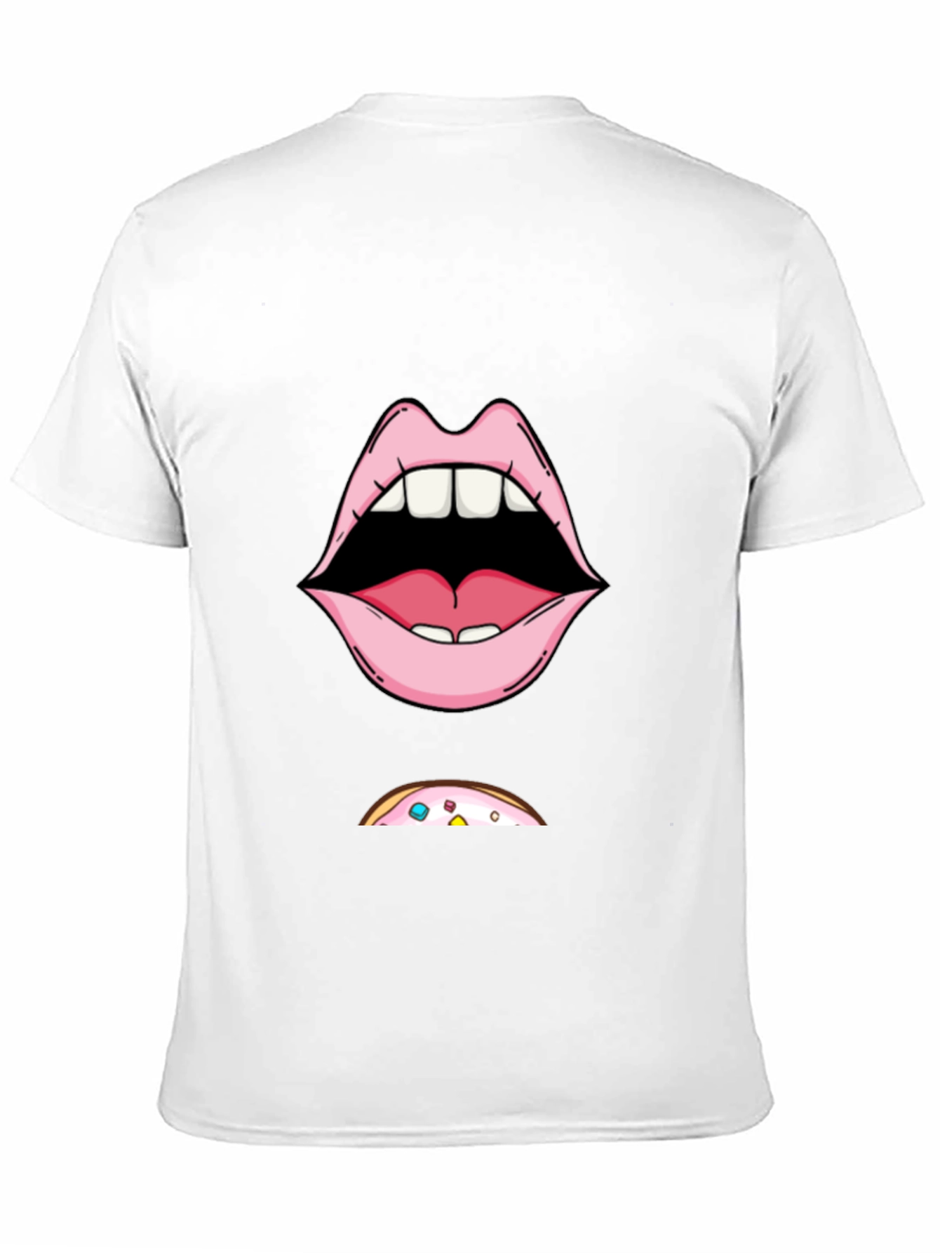 Funny Lips & Donut T-Shirt - Graphic Tee