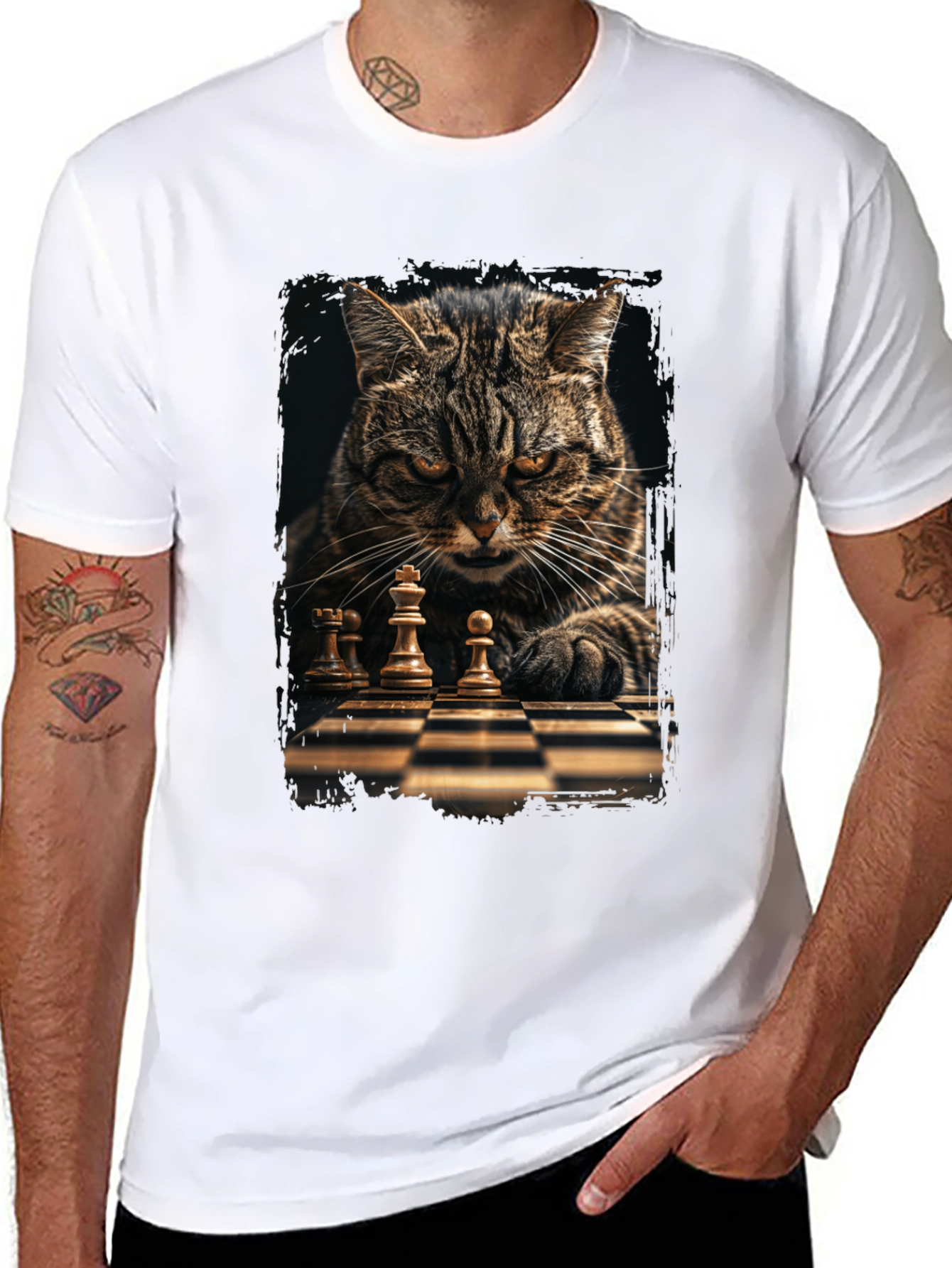 Cat Chess Master Graphic Tee