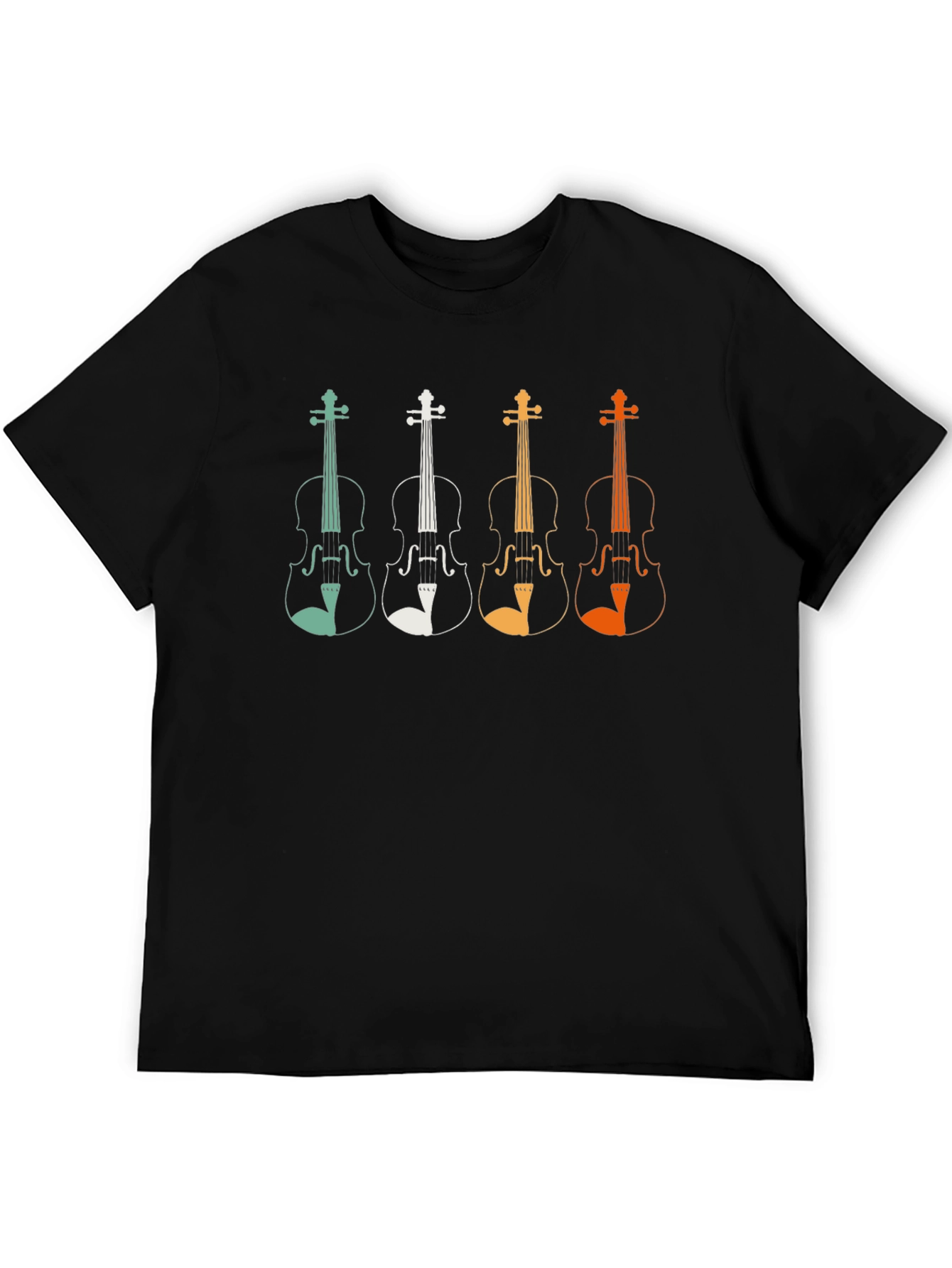 Musical Tee: Retro Violin Design T-Shirt