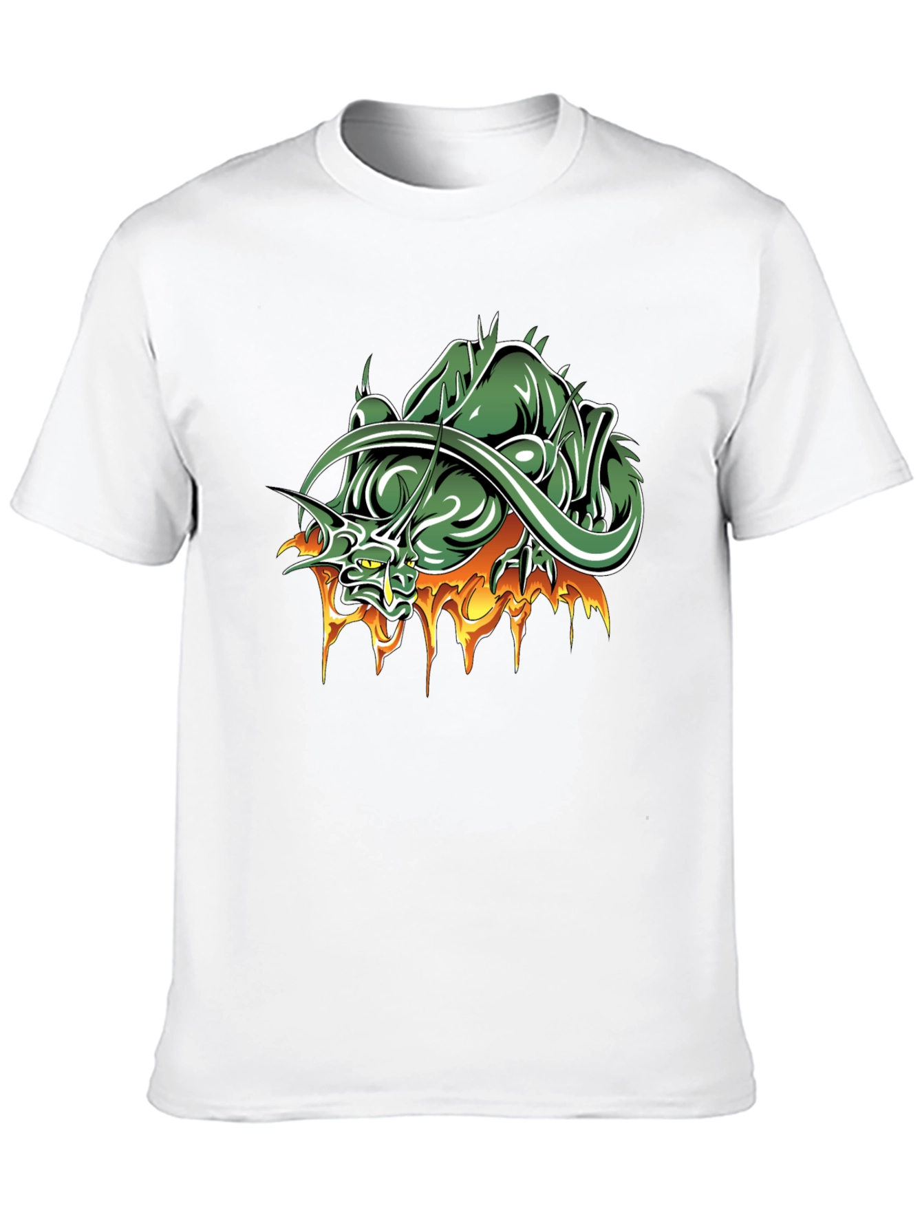 Mens Black T-Shirt with Dragon Graphic