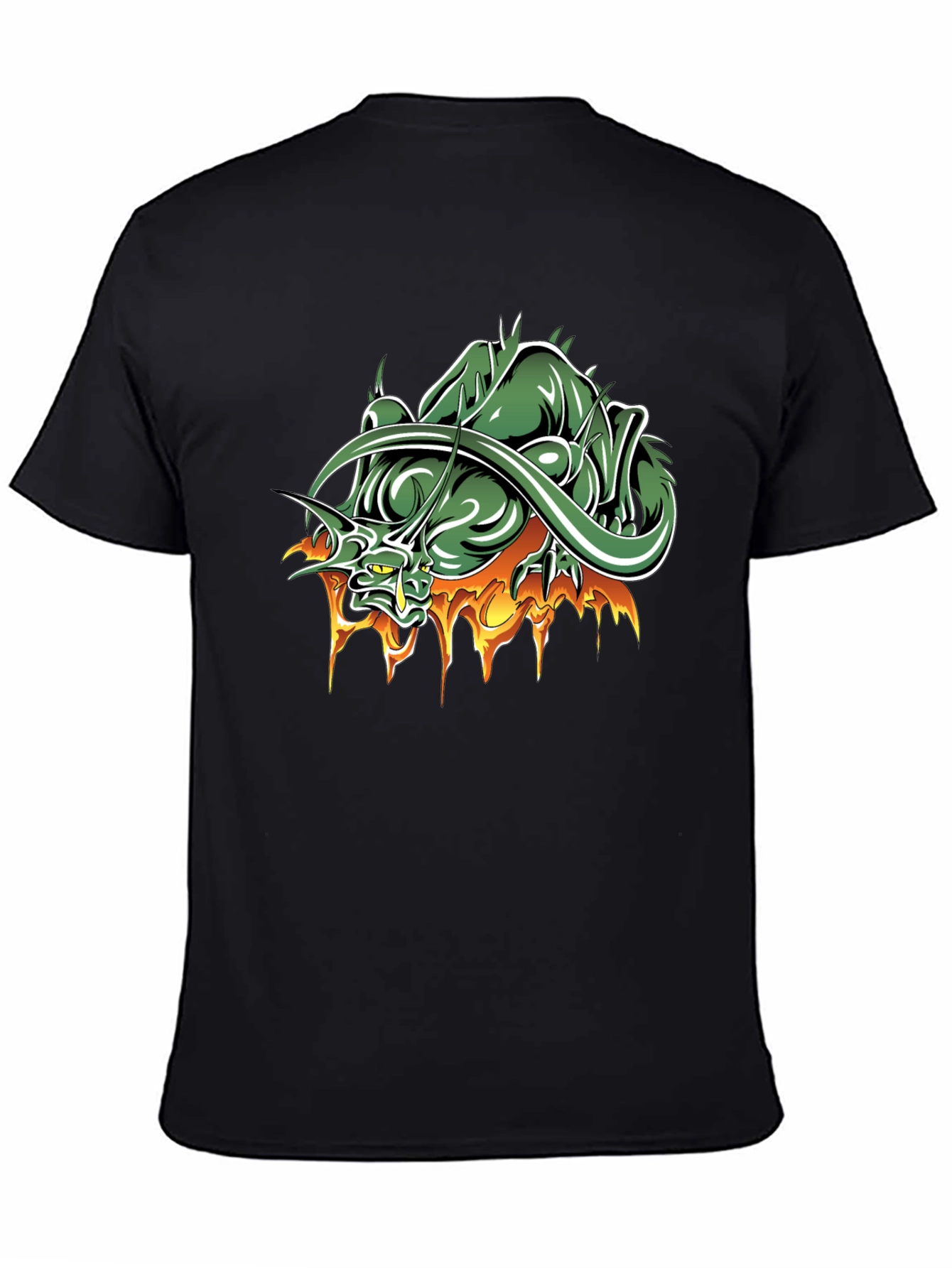 Mens Black T-Shirt with Dragon Graphic