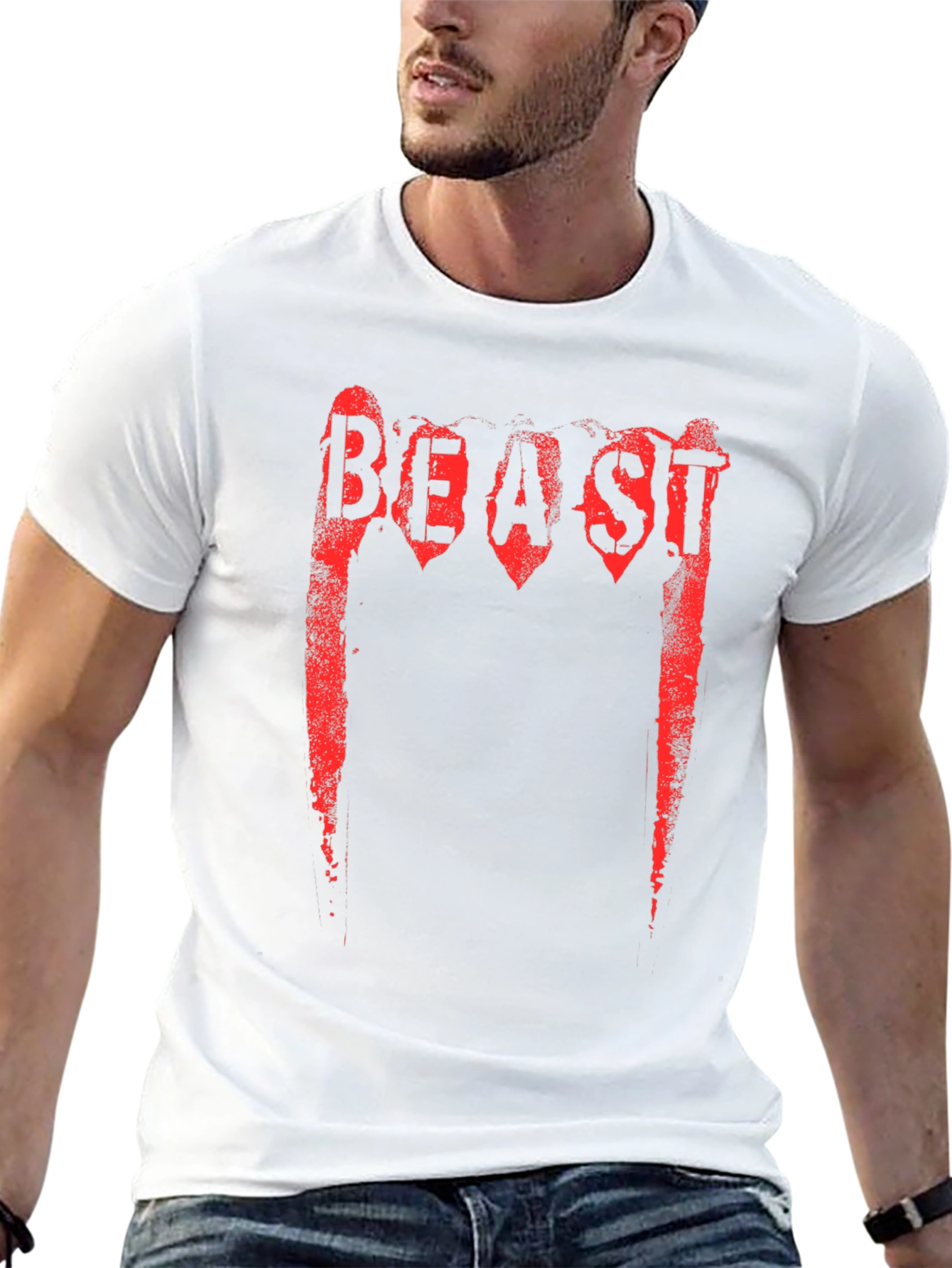 Beast Graphic Print Black T-Shirt