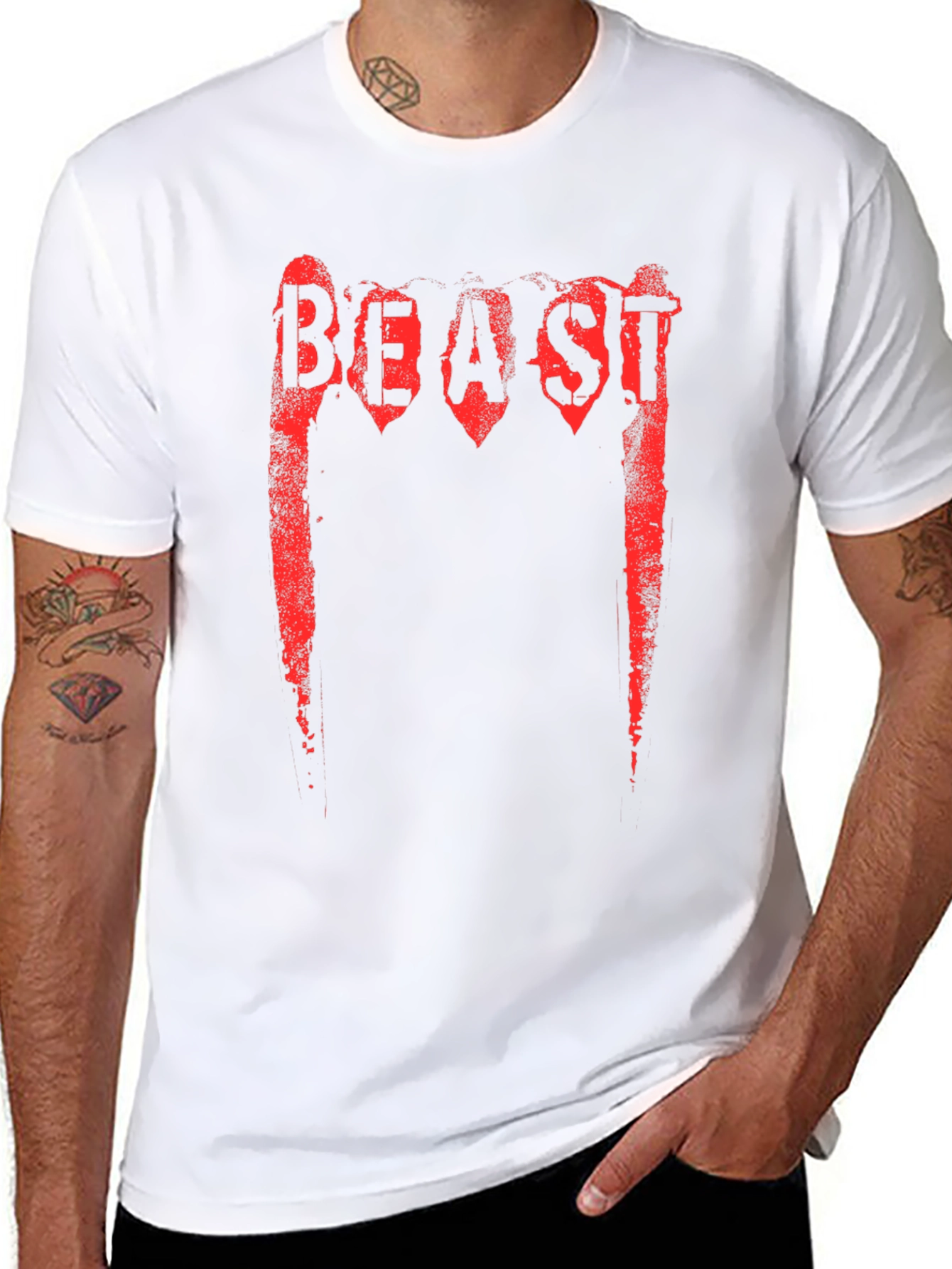 Beast Graphic Print Black T-Shirt