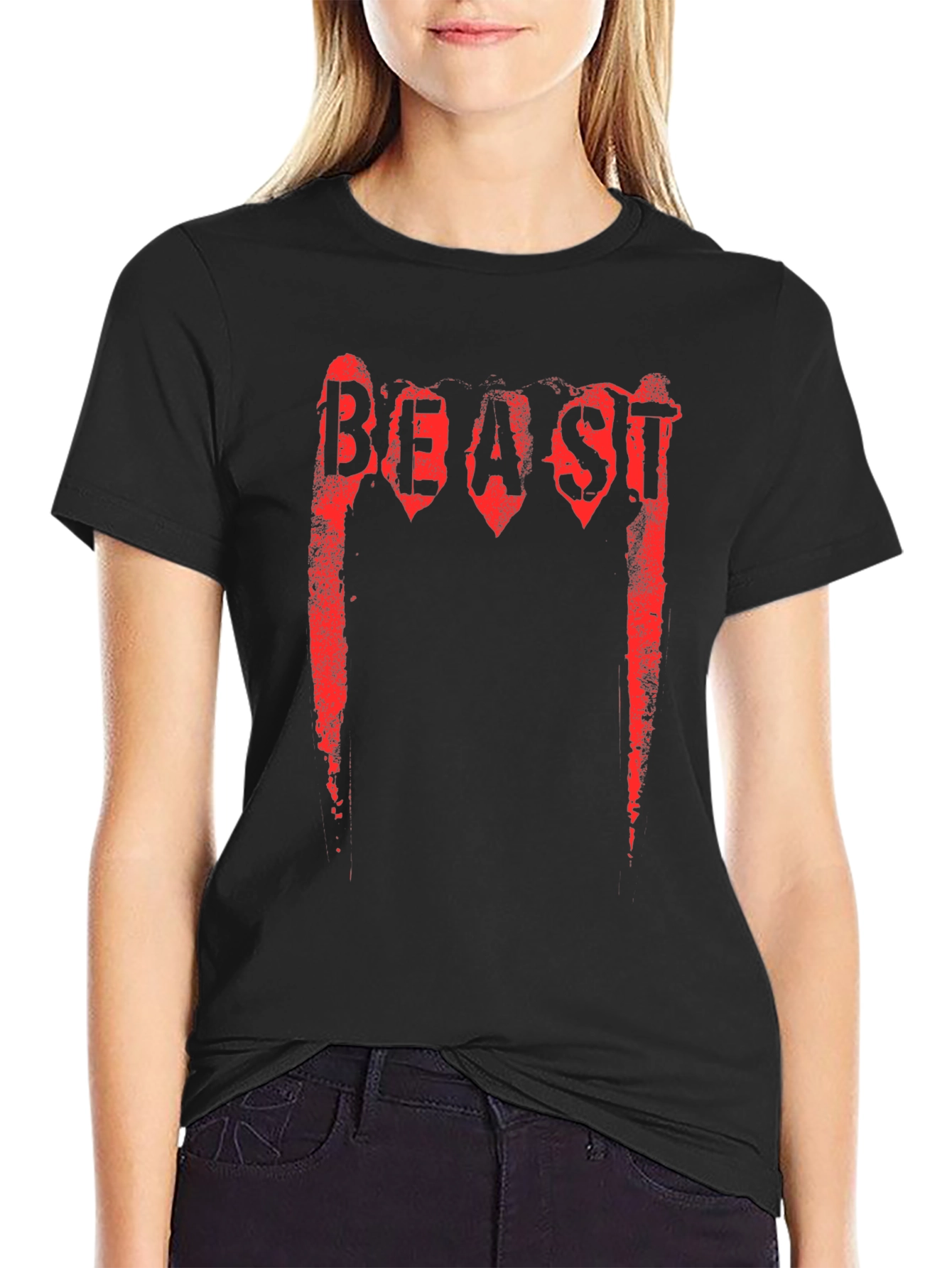 Beast Graphic Print Black T-Shirt