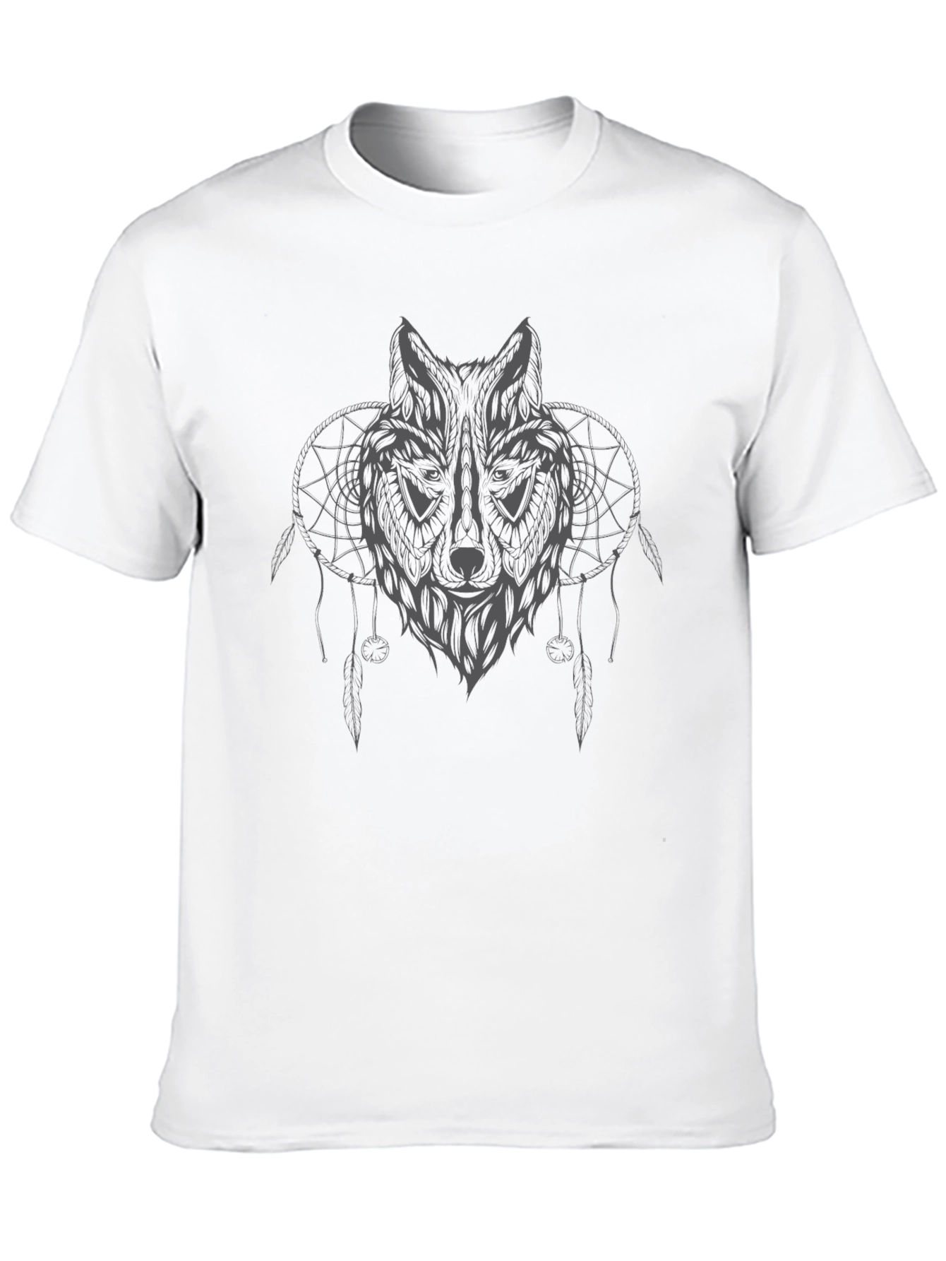Wolf Dreamcatcher Graphic Black T-Shirt