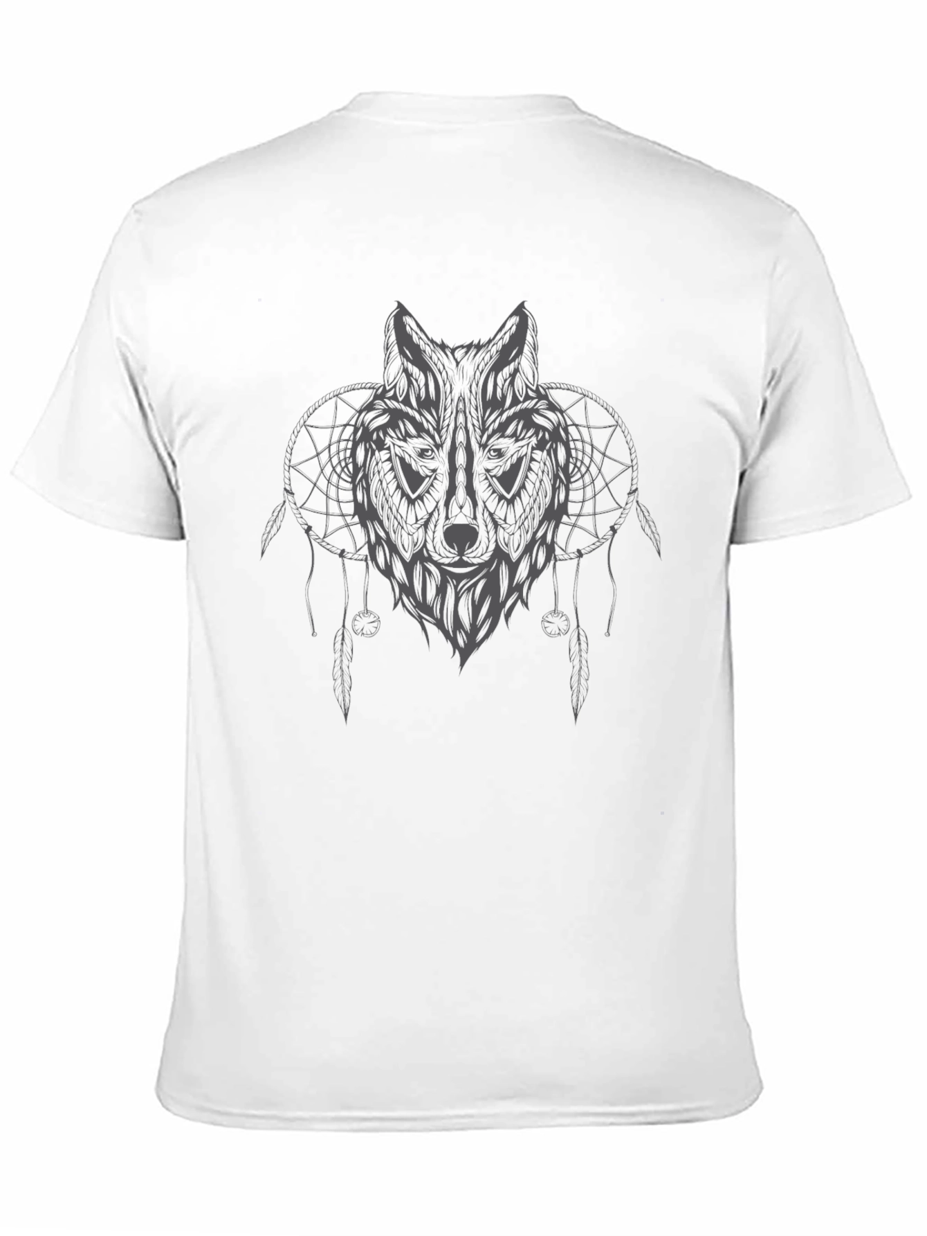 Wolf Dreamcatcher Graphic Black T-Shirt
