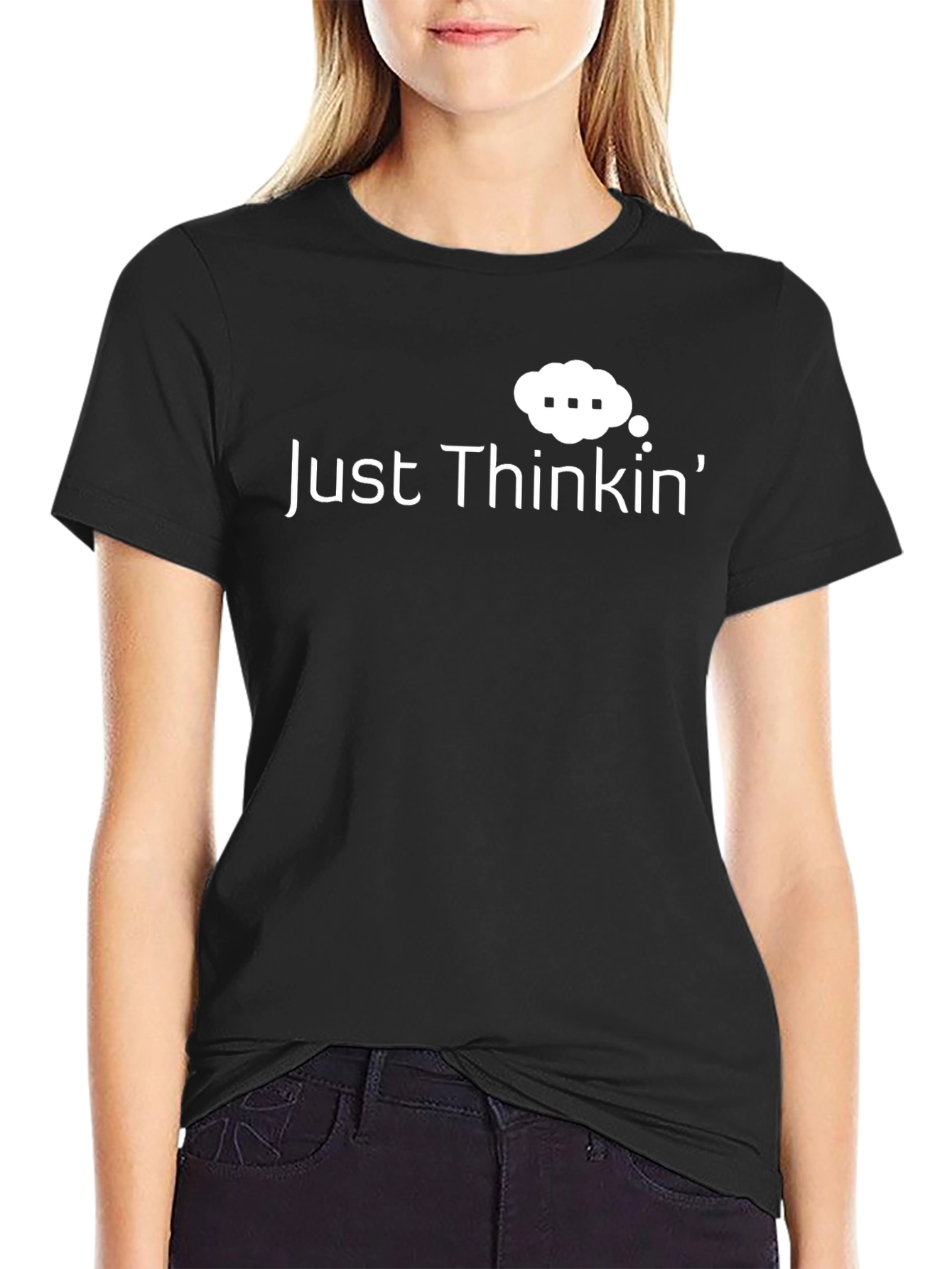 Just Thinkin Black Graphic T-Shirt