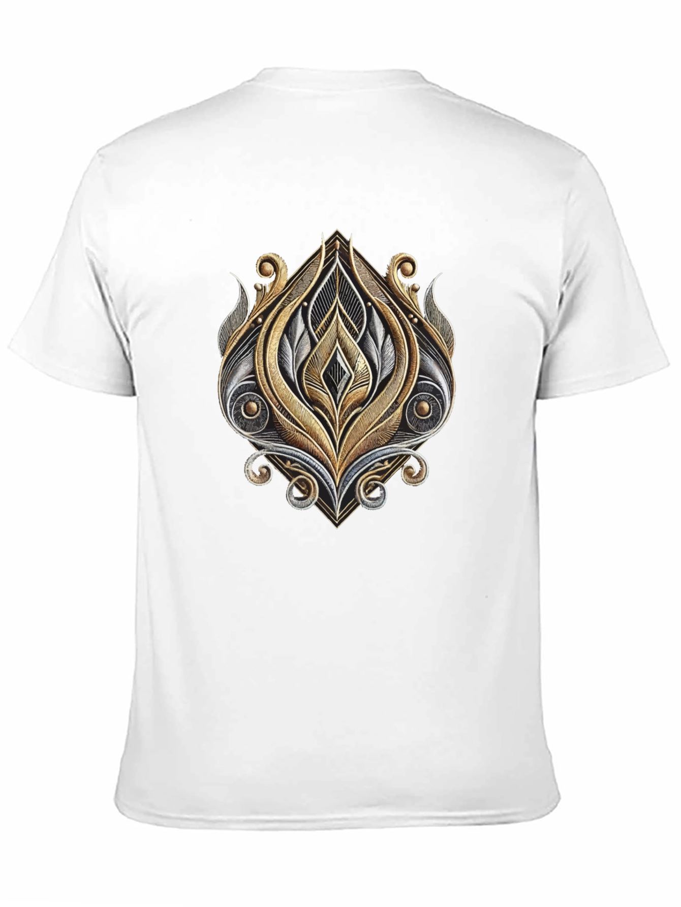 Ornate Metallic Design T-Shirt - Black