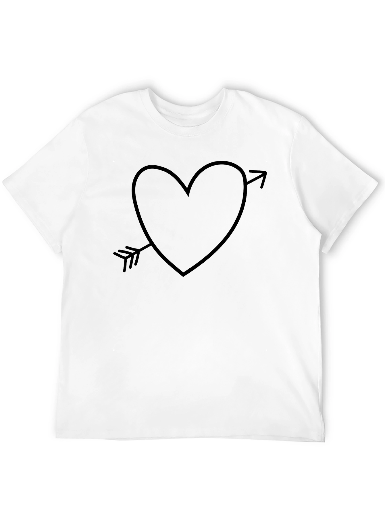 Heart Arrow Graphic T-Shirt - Casual Black Tee