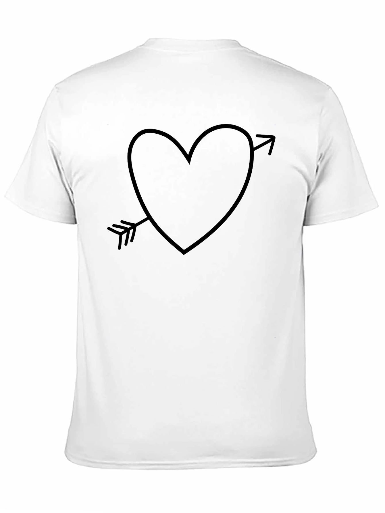 Heart Arrow Graphic T-Shirt - Casual Black Tee