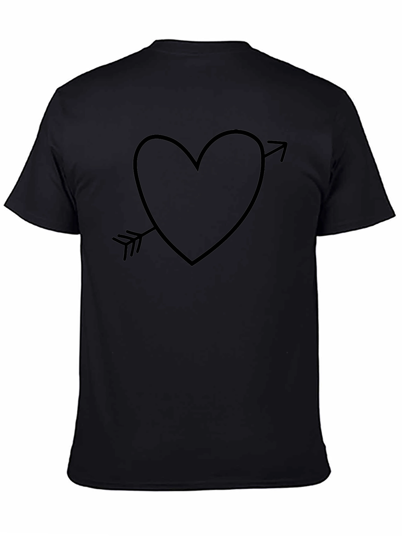 Heart Arrow Graphic T-Shirt - Casual Black Tee