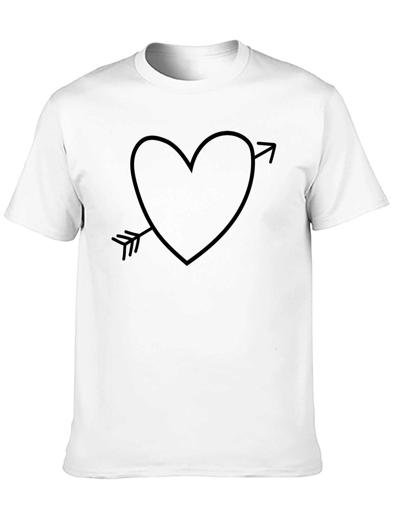 Heart Arrow Graphic T-Shirt - Casual Black Tee