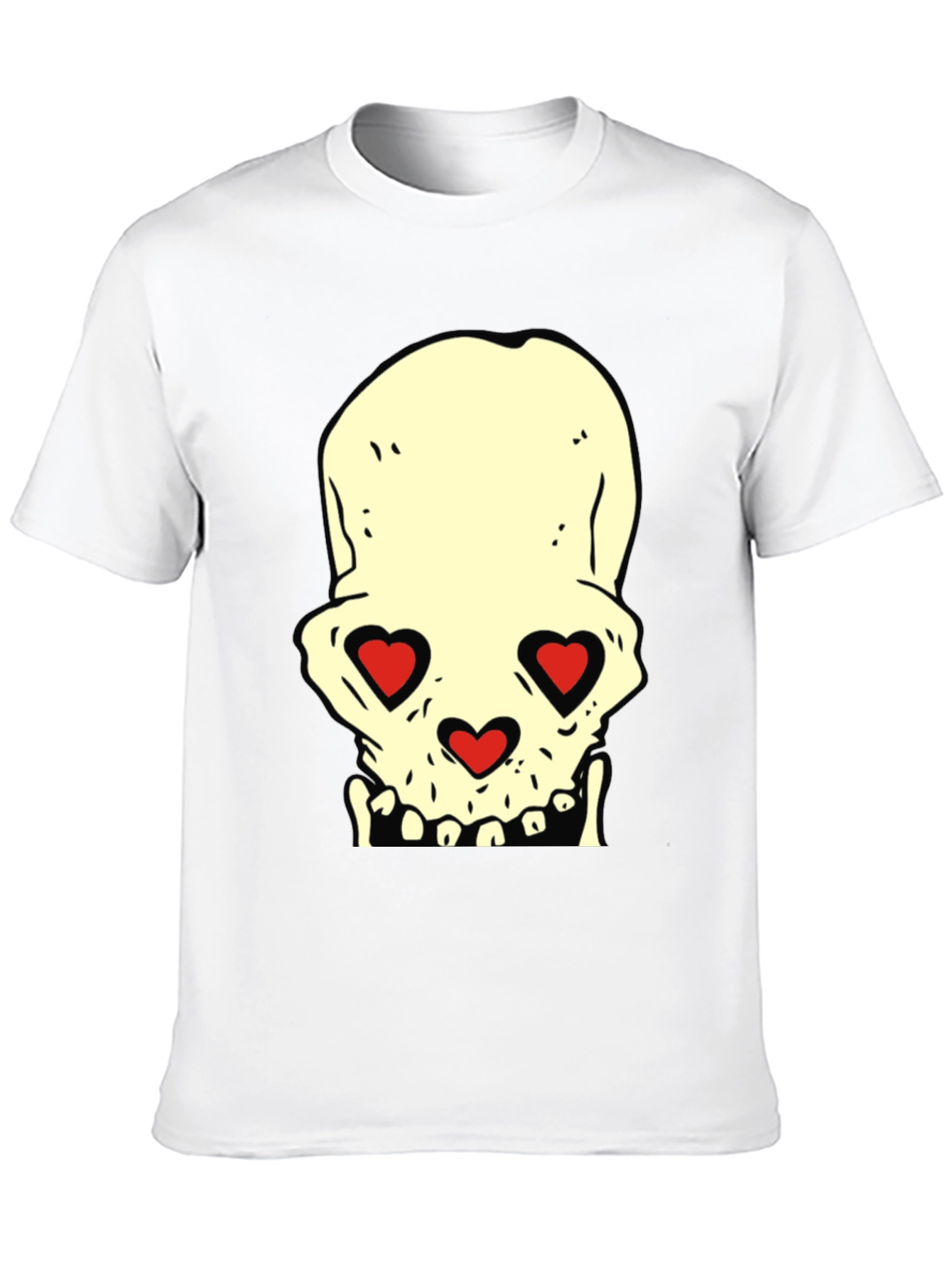 Skull With Heart Eyes Graphic Tee
