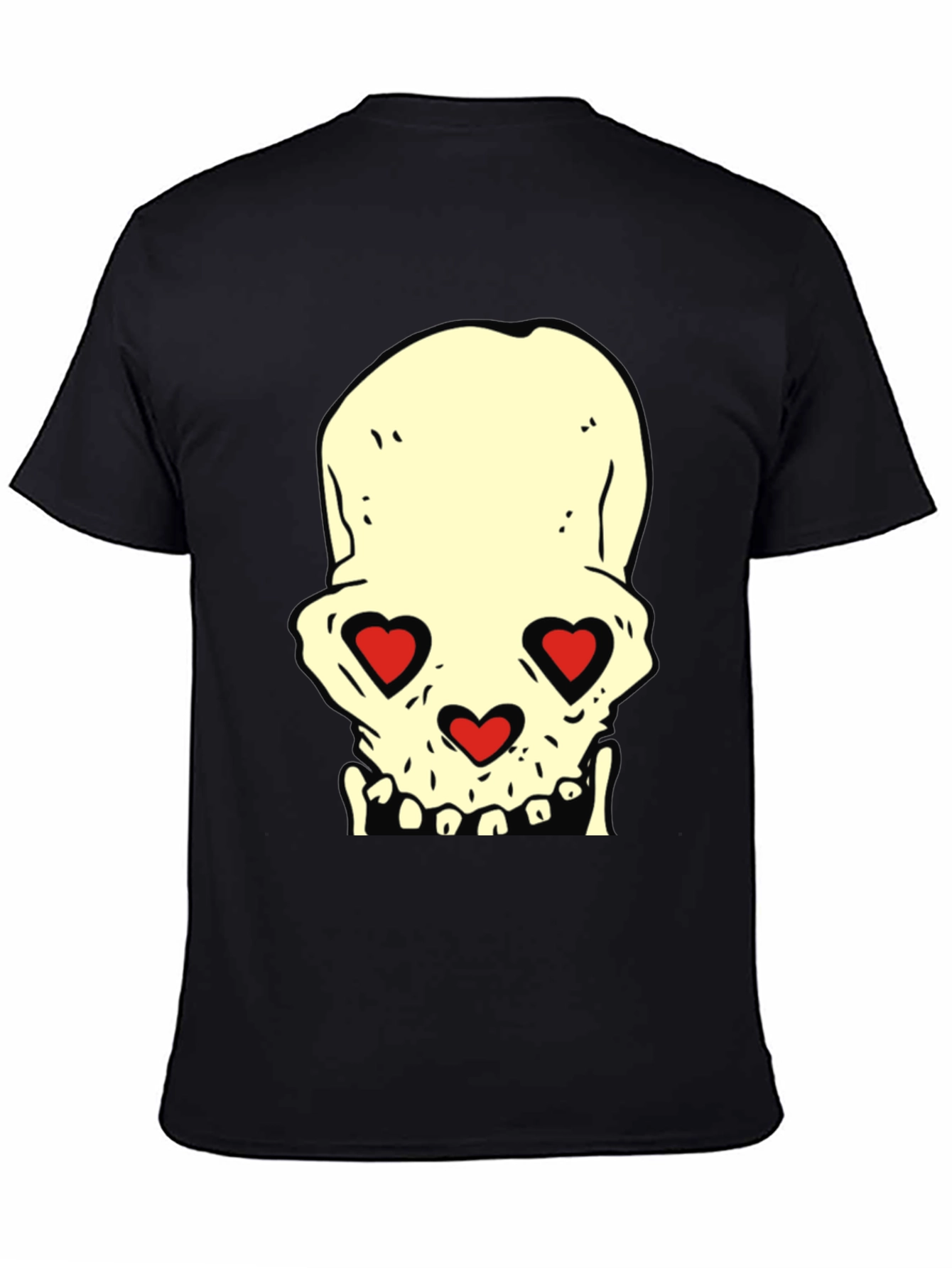 Skull With Heart Eyes Graphic Tee