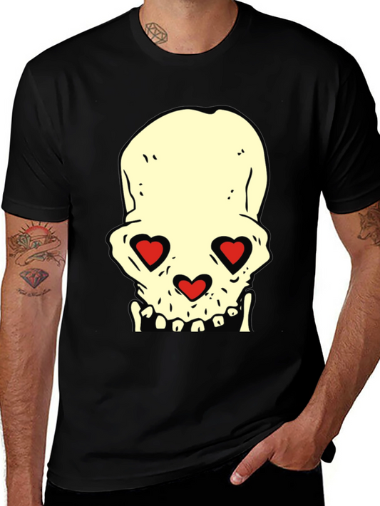 Skull With Heart Eyes Graphic Tee