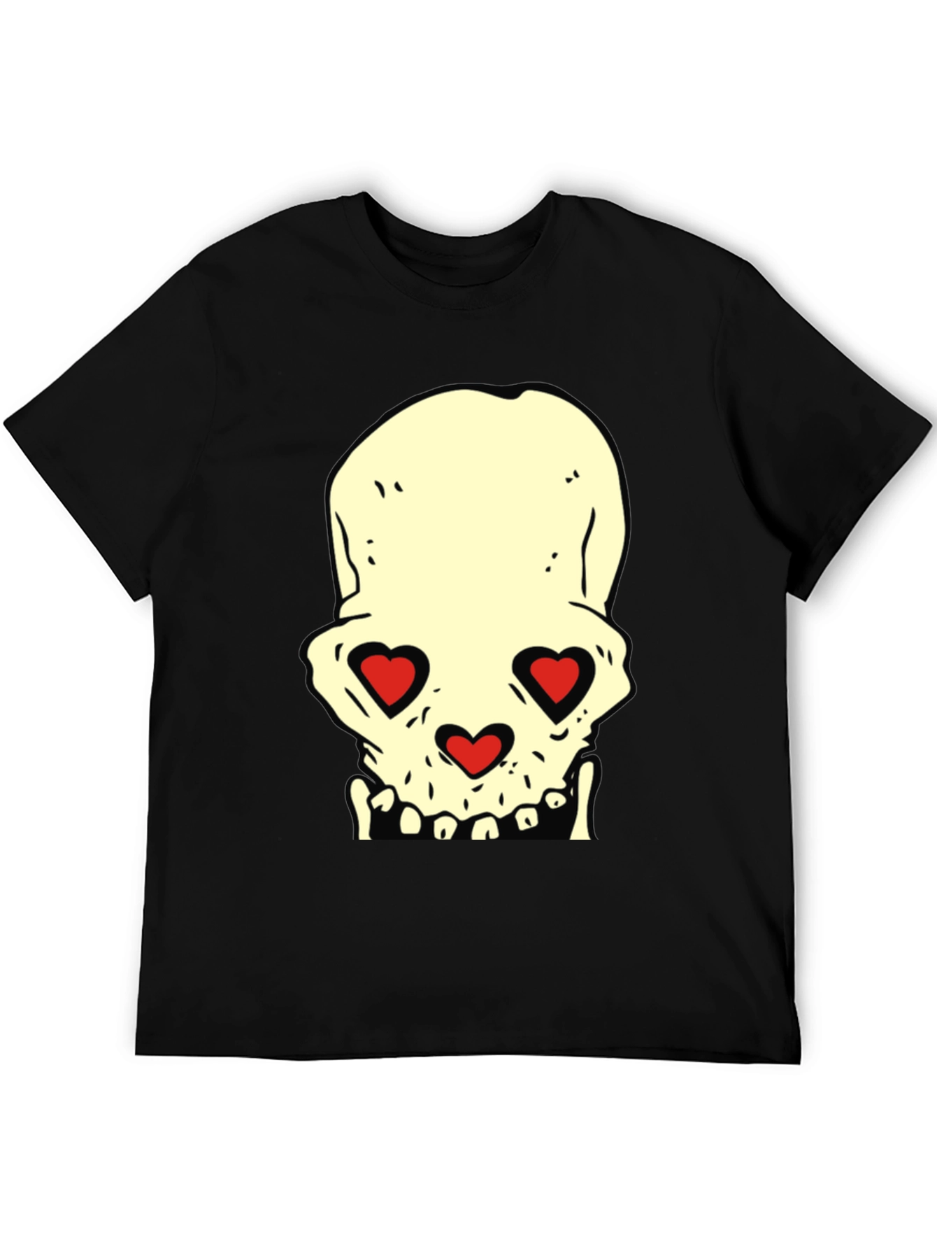 Skull With Heart Eyes Graphic Tee
