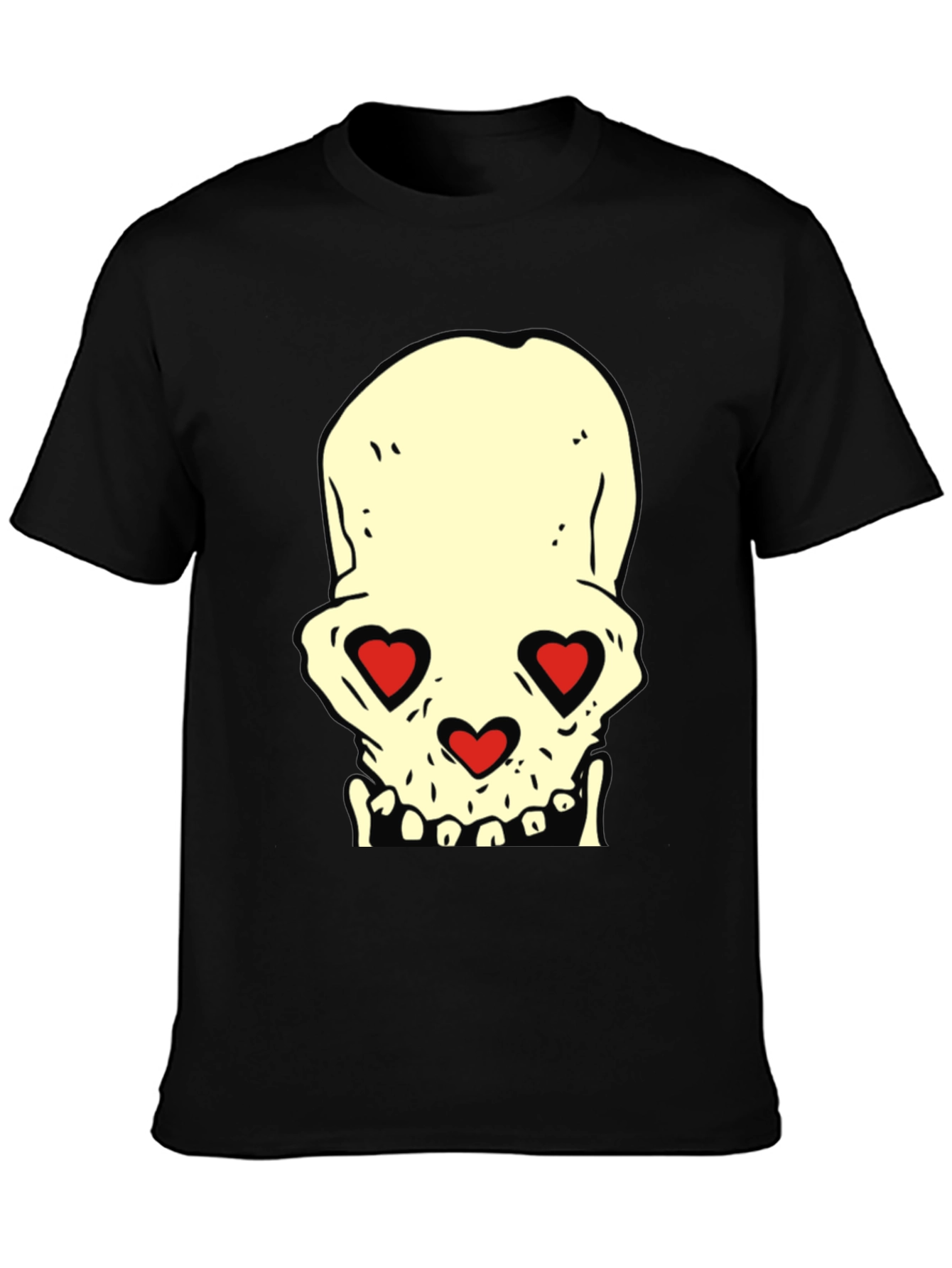 Skull With Heart Eyes Graphic Tee