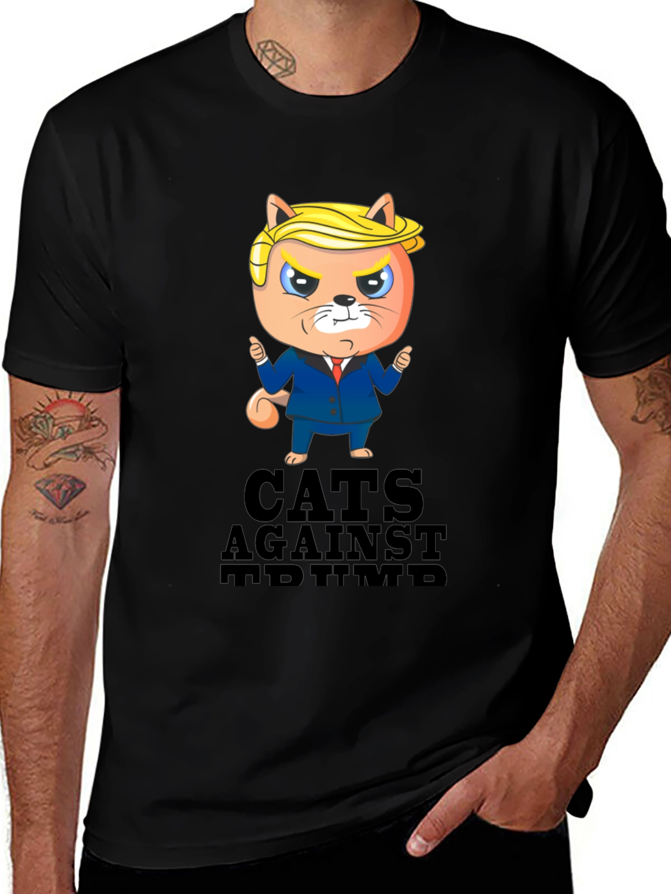 Cats Against Trump T-Shirt - Political Humor Tee