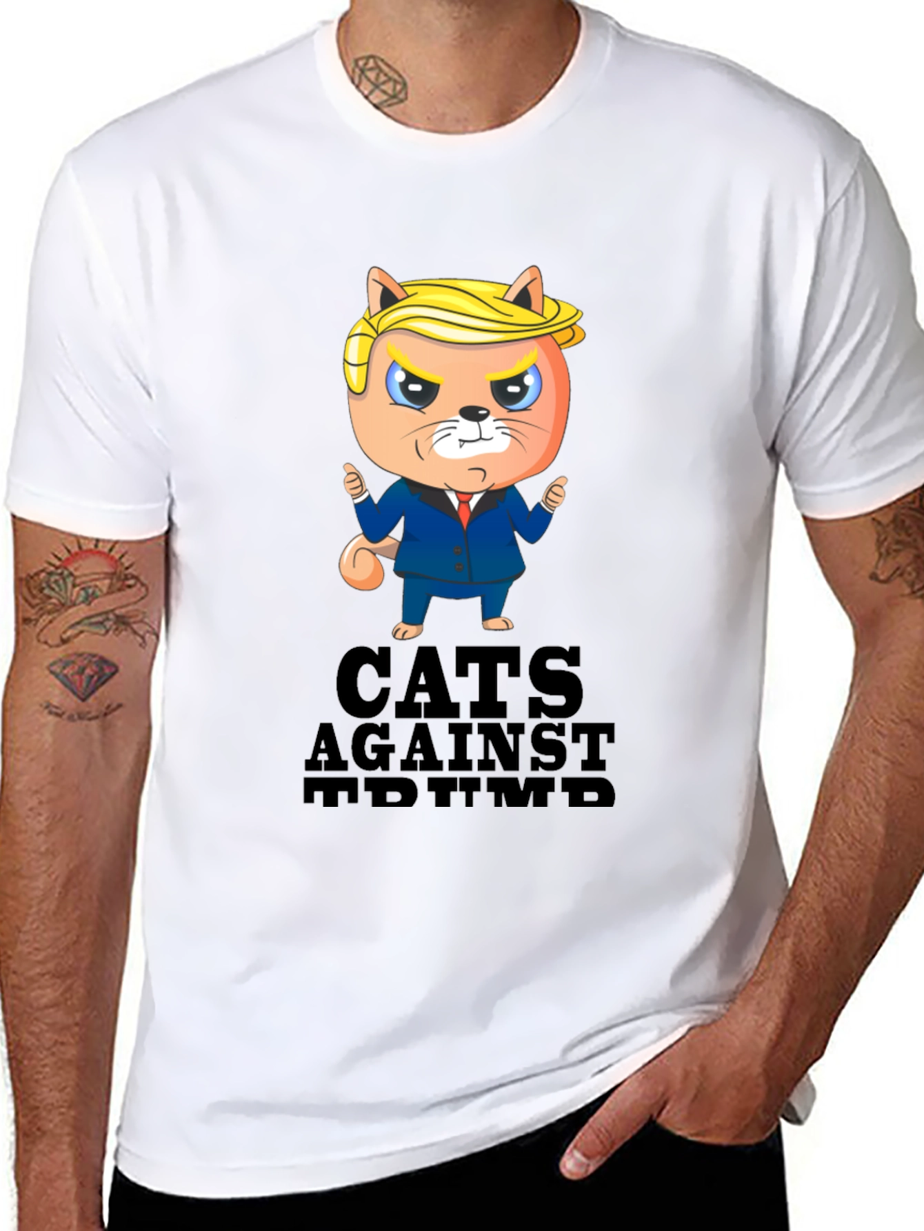 Cats Against Trump T-Shirt - Political Humor Tee