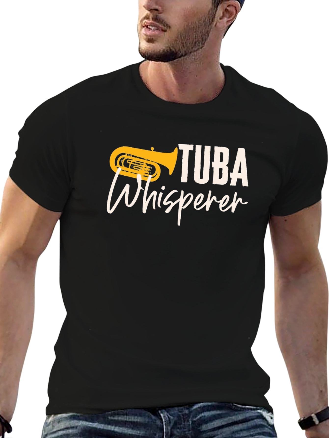 Tuba Whisperer Black T-Shirt - Music Lover Tee