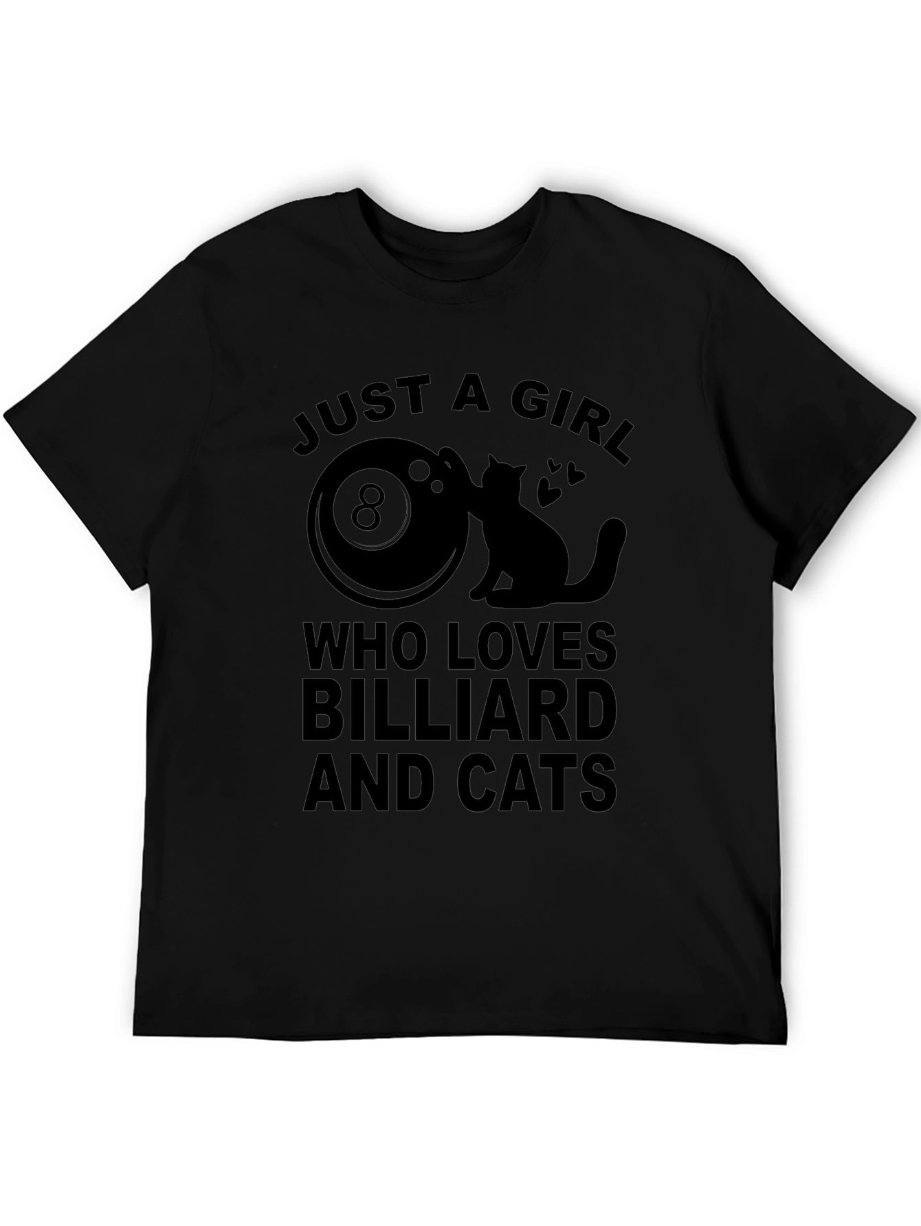 Just A Girl Who Loves Billiard and Cats T-Shirt