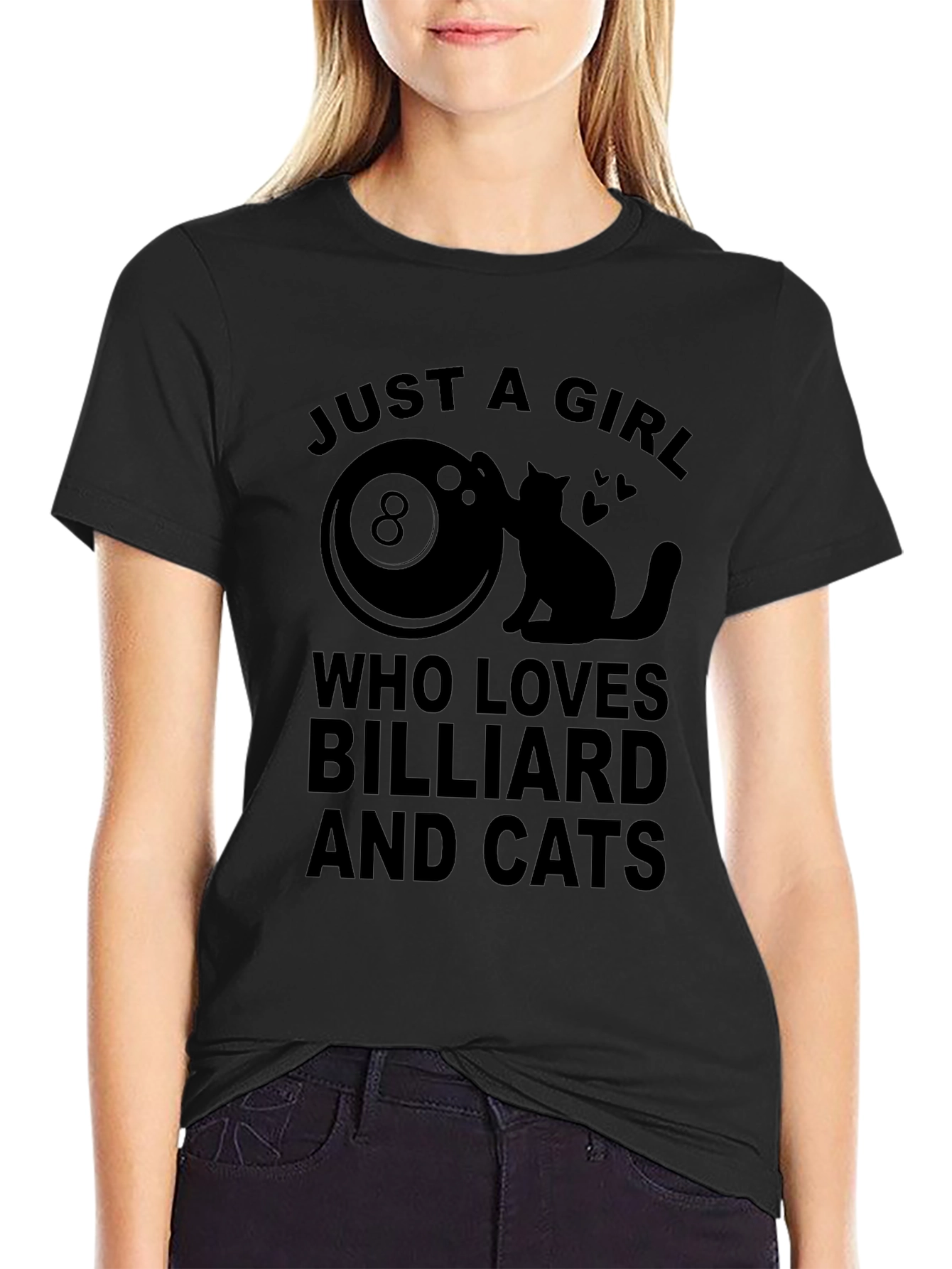Just A Girl Who Loves Billiard and Cats T-Shirt