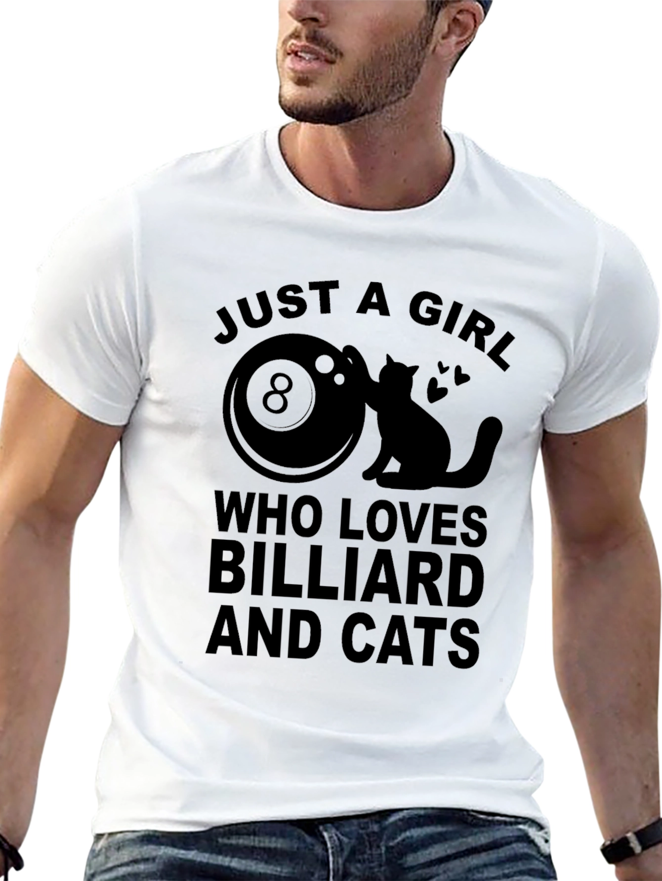 Just A Girl Who Loves Billiard and Cats T-Shirt