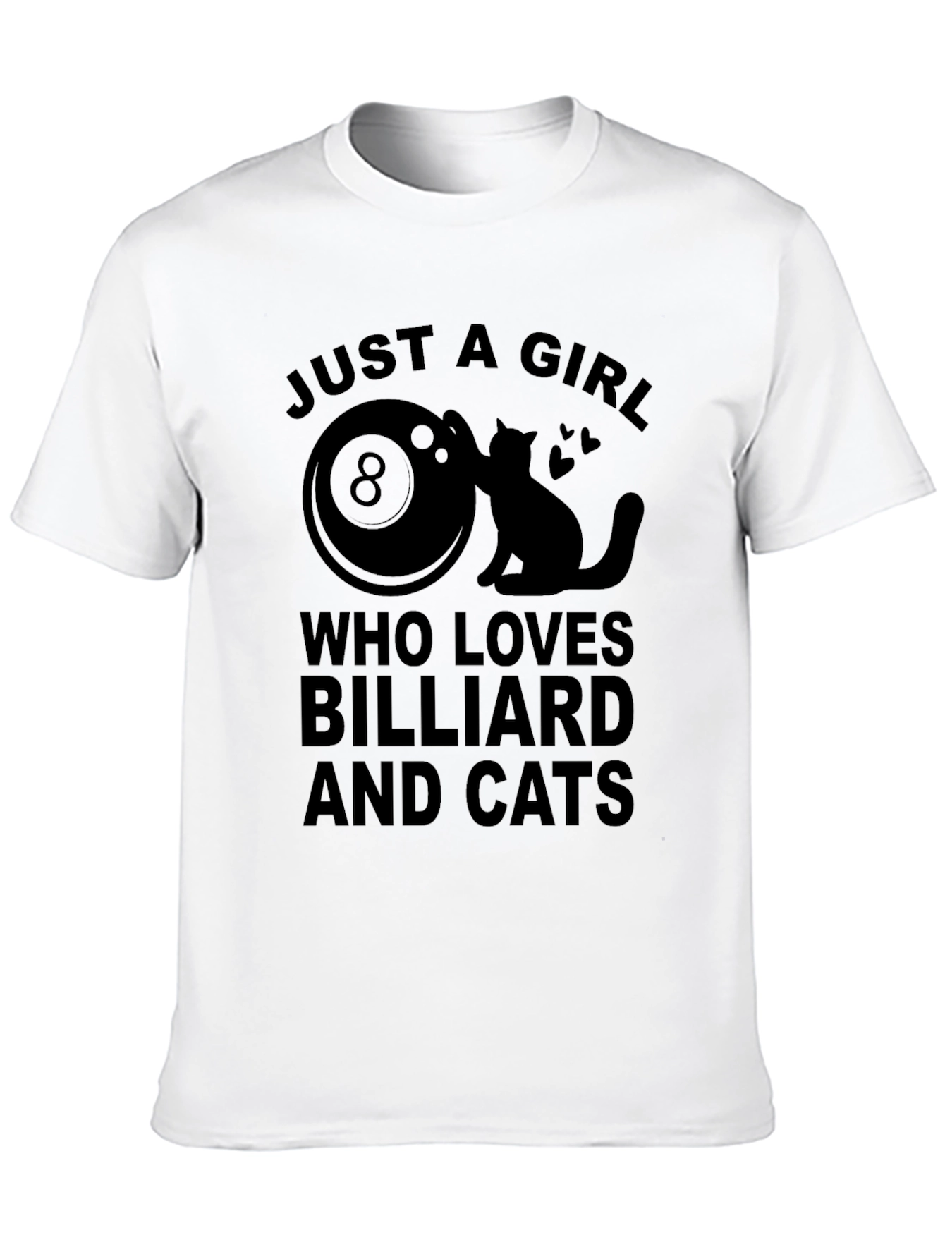 Just A Girl Who Loves Billiard and Cats T-Shirt