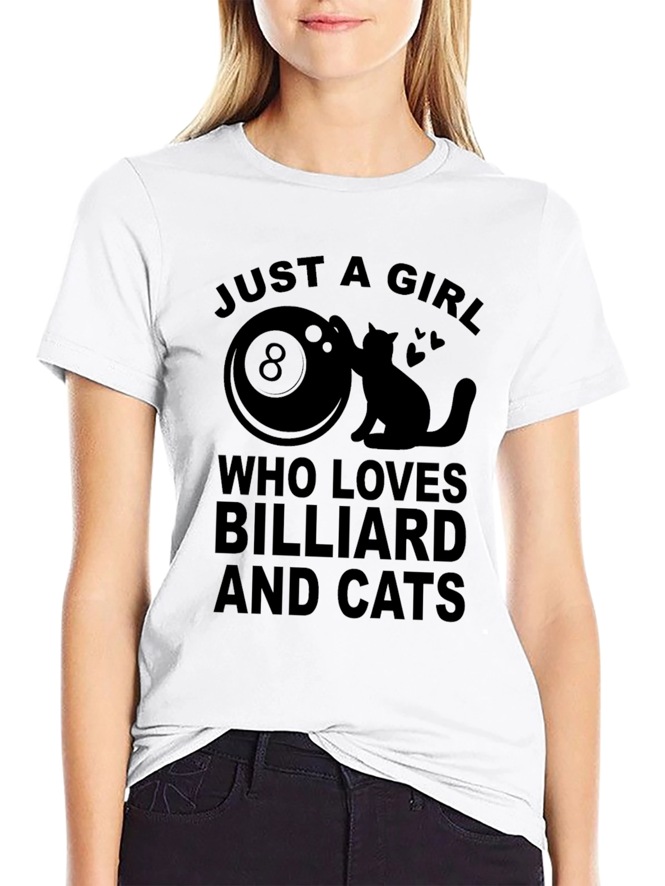 Just A Girl Who Loves Billiard and Cats T-Shirt